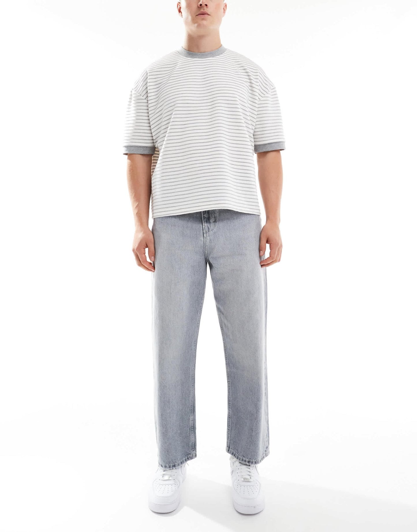 Pull&Bear baggy loose fit jeans in grey - ASOS Sample Sale