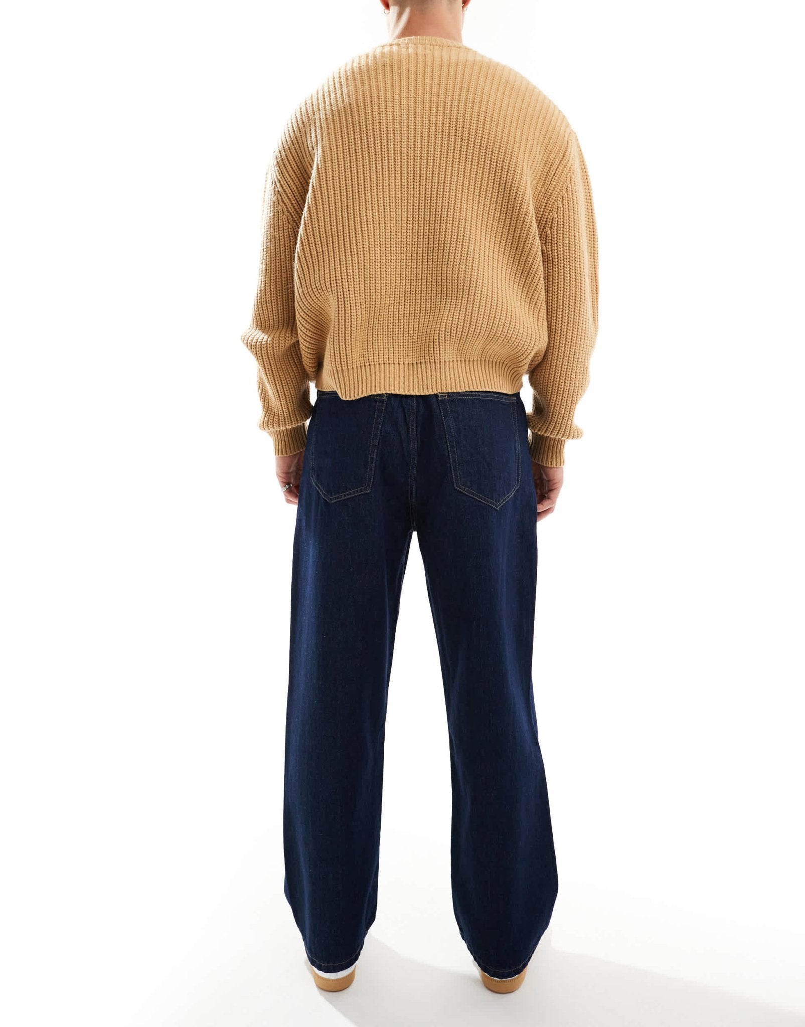 Pull&Bear baggy loose fit rinse wash jean in dark blue - ASOS Sample Sale