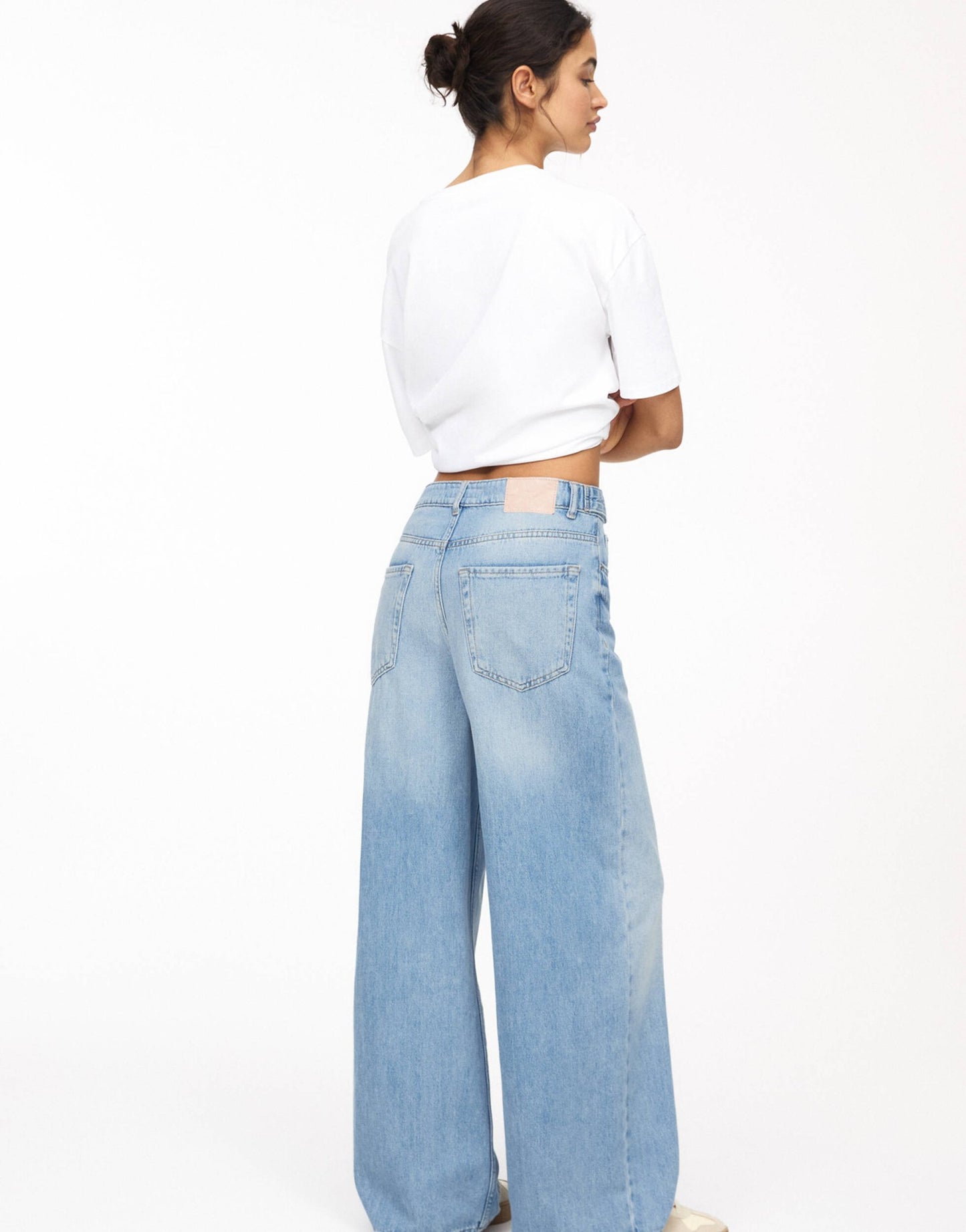 Pull&Bear baggy oversized wide leg jean in blue - ASOS Sample Sale