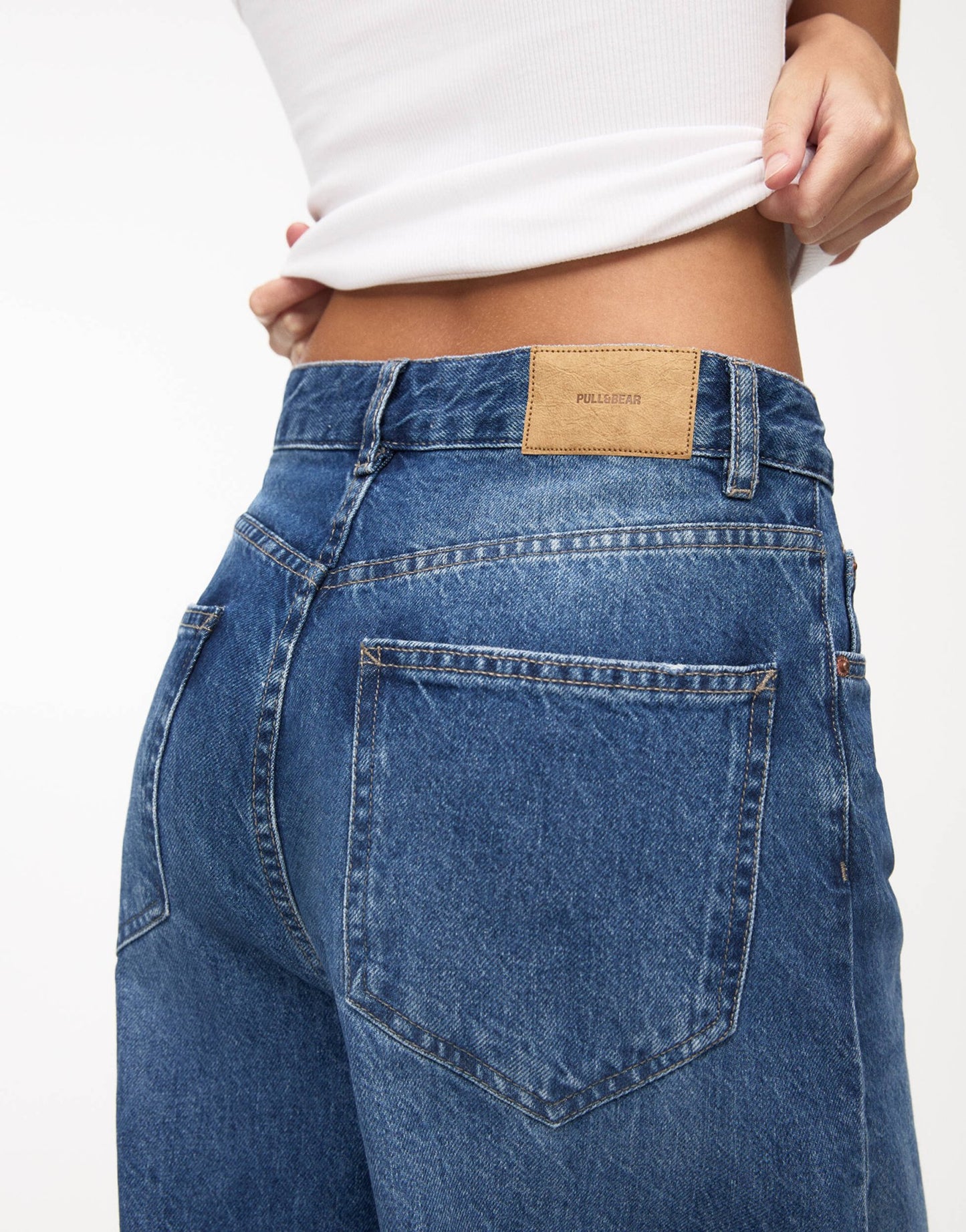 Pull&Bear baggy oversized wide leg jean in blue - ASOS Sample Sale
