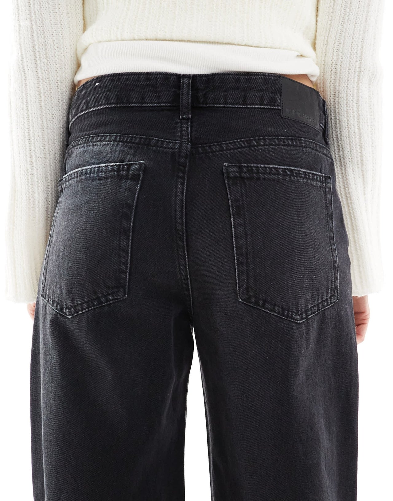 Pull&Bear baggy oversized wide leg jean in washed black - ASOS Sample Sale