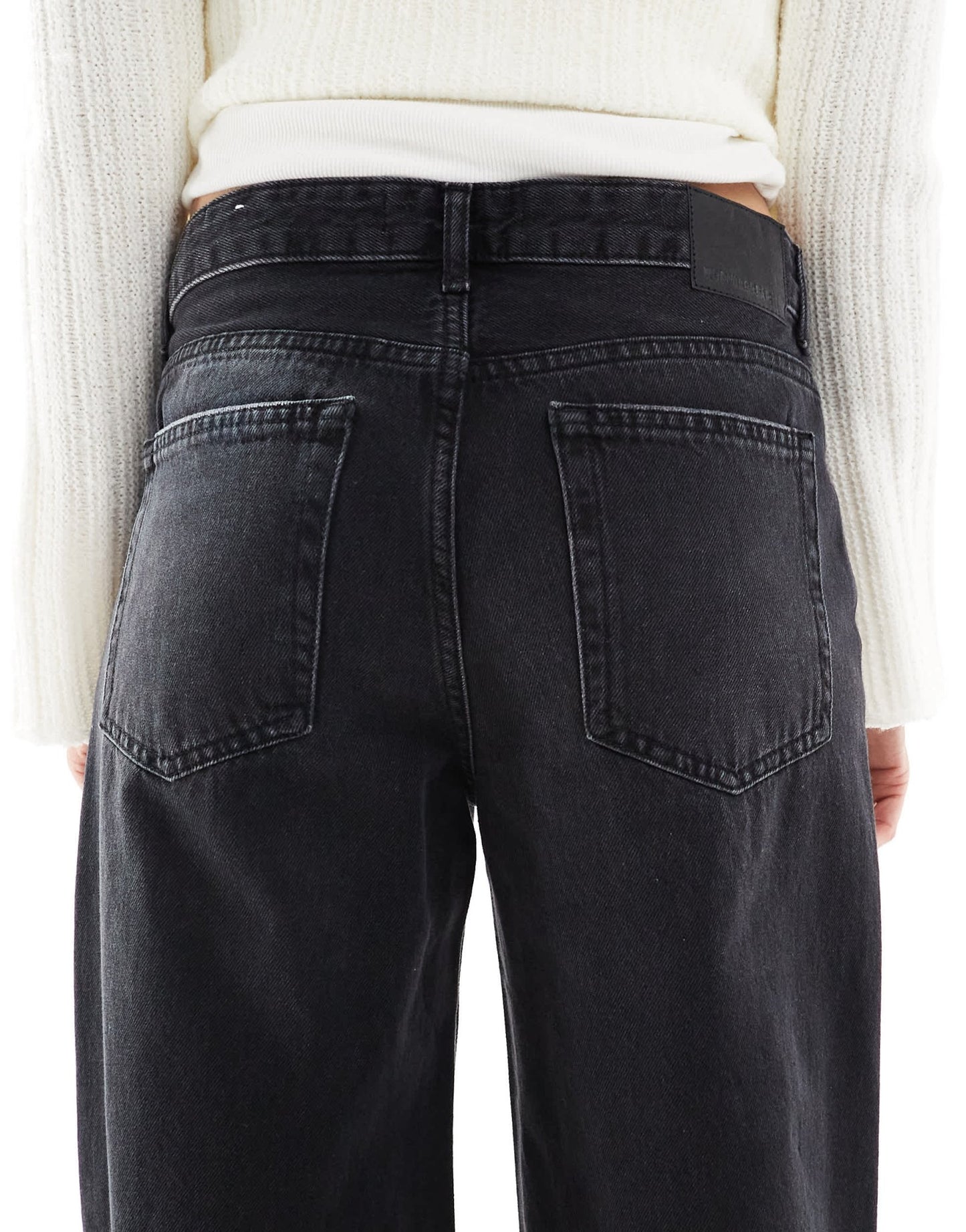 Pull&Bear baggy oversized wide leg jean in washed black - ASOS Sample Sale