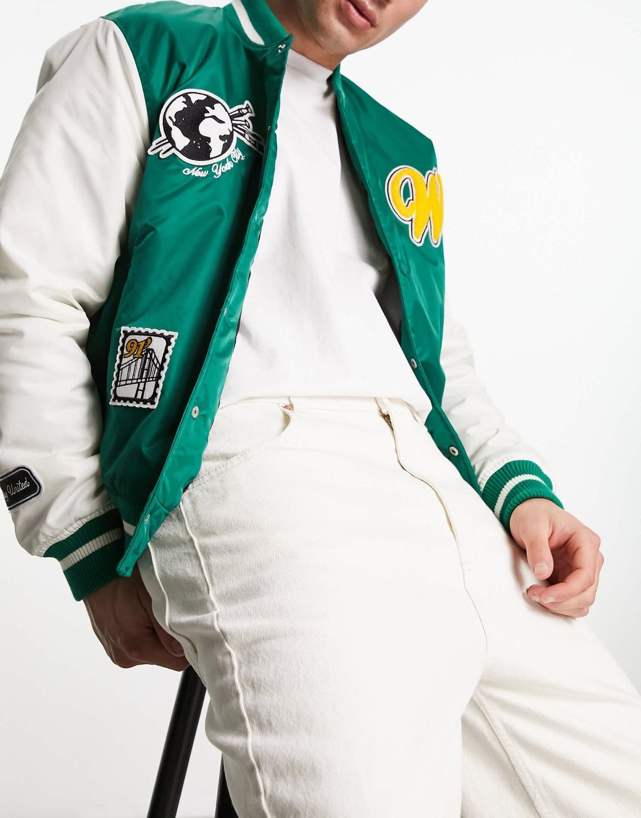 Pull&Bear balloon fit jeans in white - ASOS Sample Sale