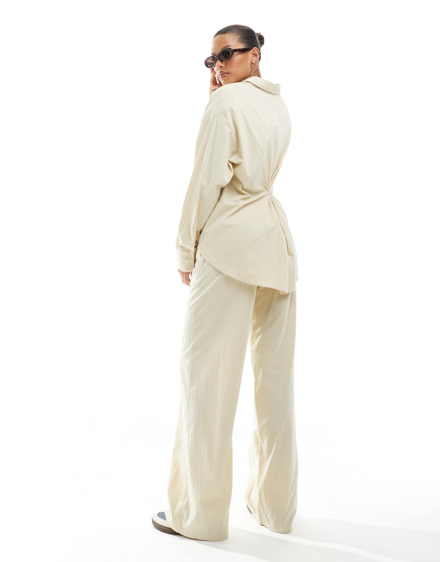 Pull&Bear boxy shirt co-ord in cream - ASOS Sample Sale