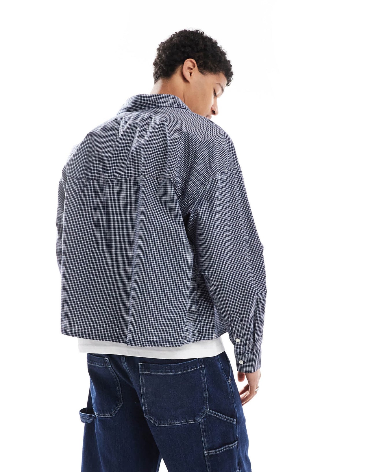 Pull&Bear checked long sleeve shirt in blue - ASOS Sample Sale