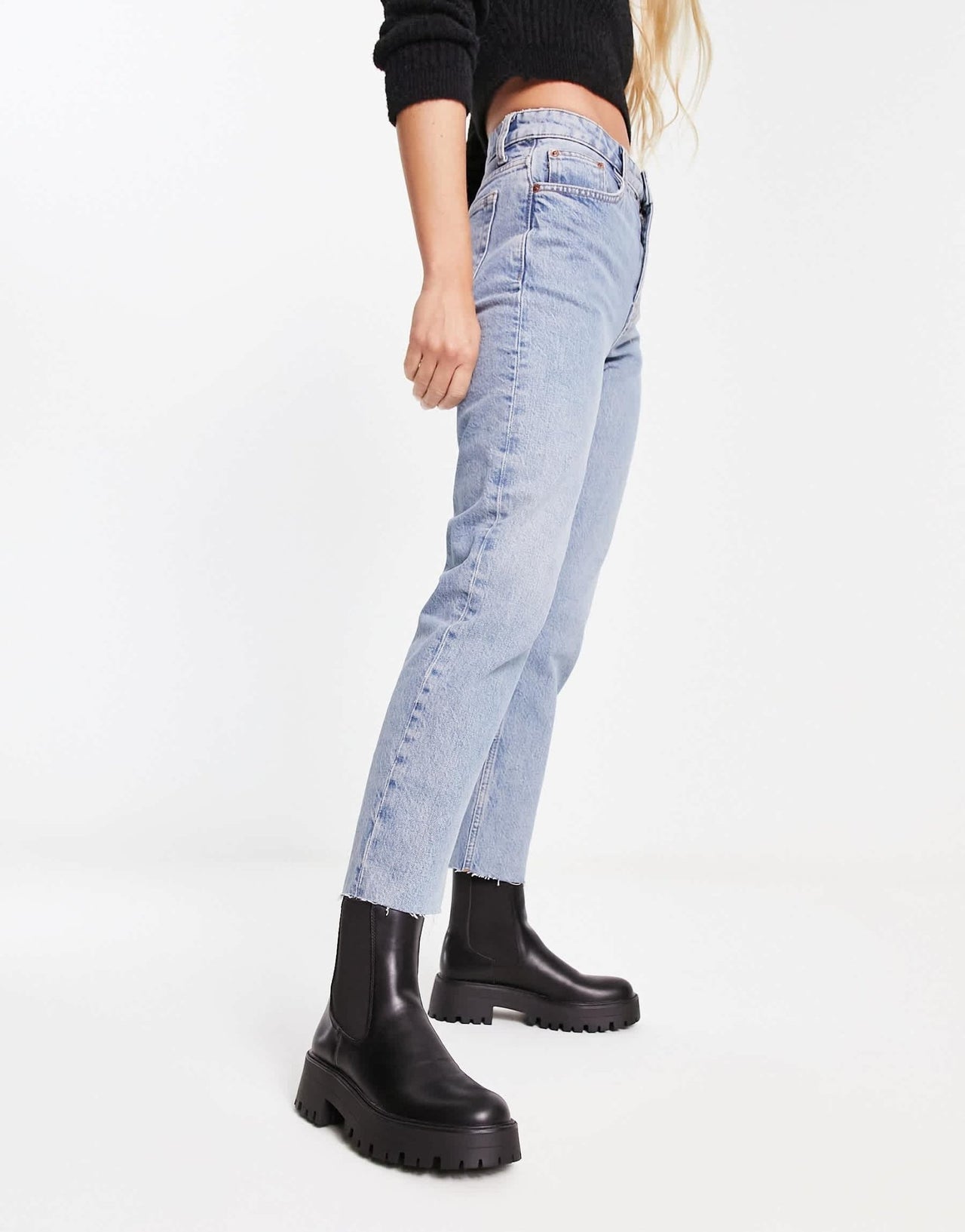 Pull&Bear chunky Chelsea boot in black - ASOS Sample Sale