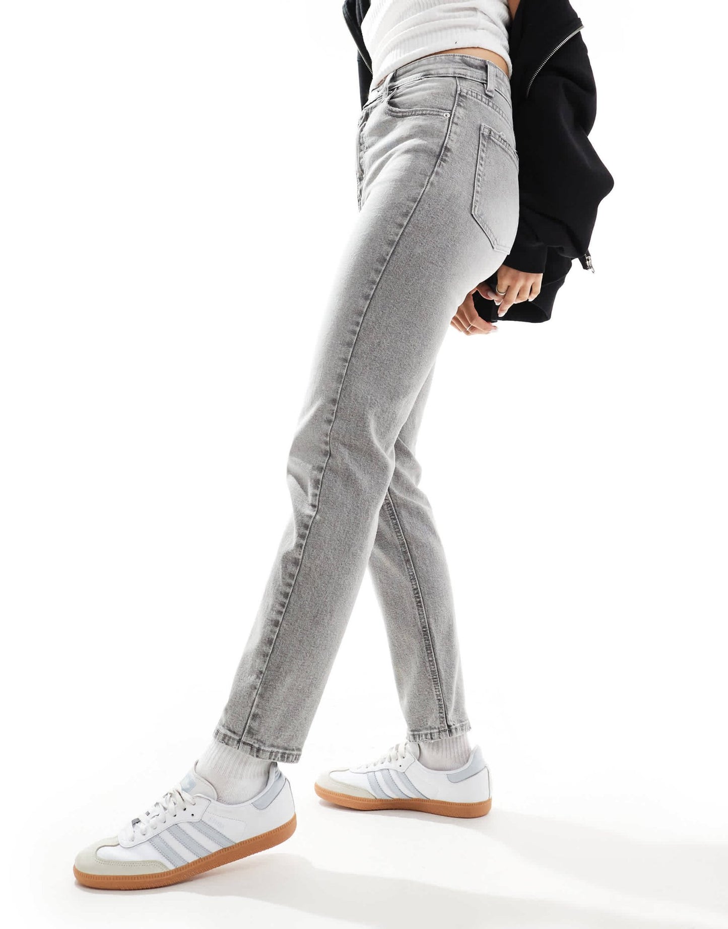 Pull&Bear comfort mom jean in grey - ASOS Sample Sale