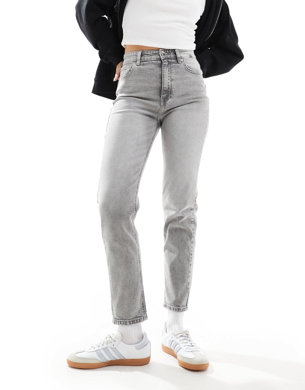 Pull&Bear comfort mom jean in grey - ASOS Sample Sale