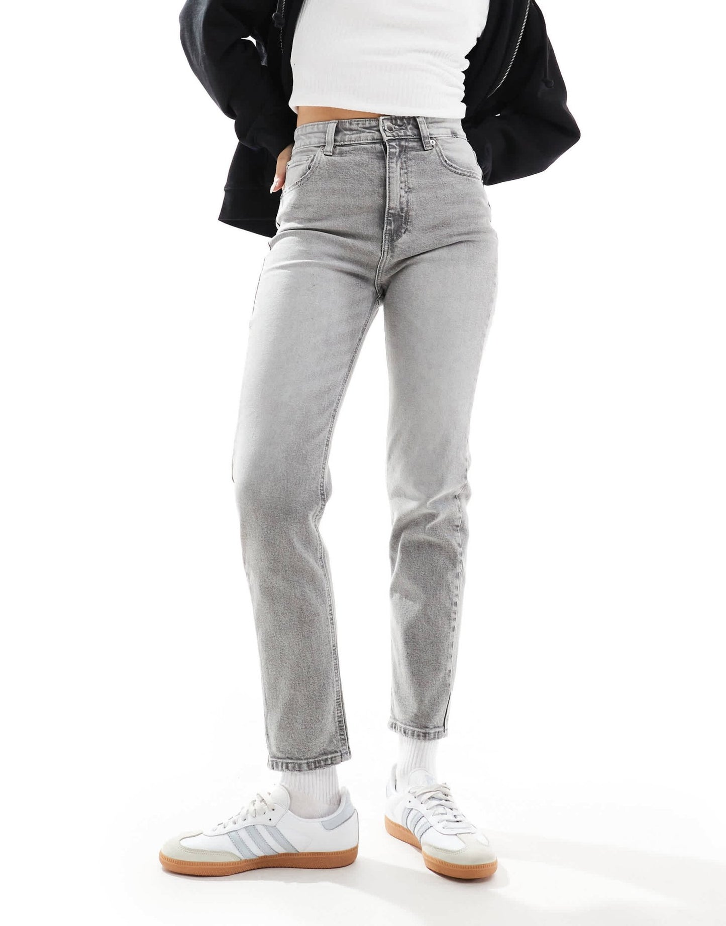 Pull&Bear comfort mom jean in grey - ASOS Sample Sale