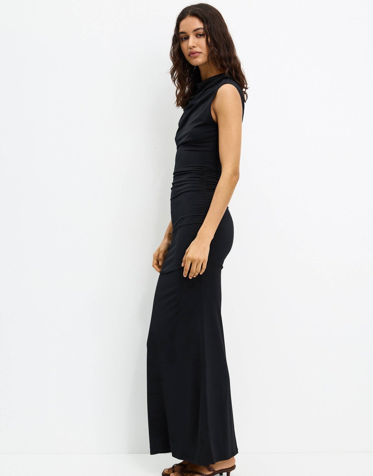 Pull&Bear cowl neck sleeveless dress in black - ASOS Sample Sale