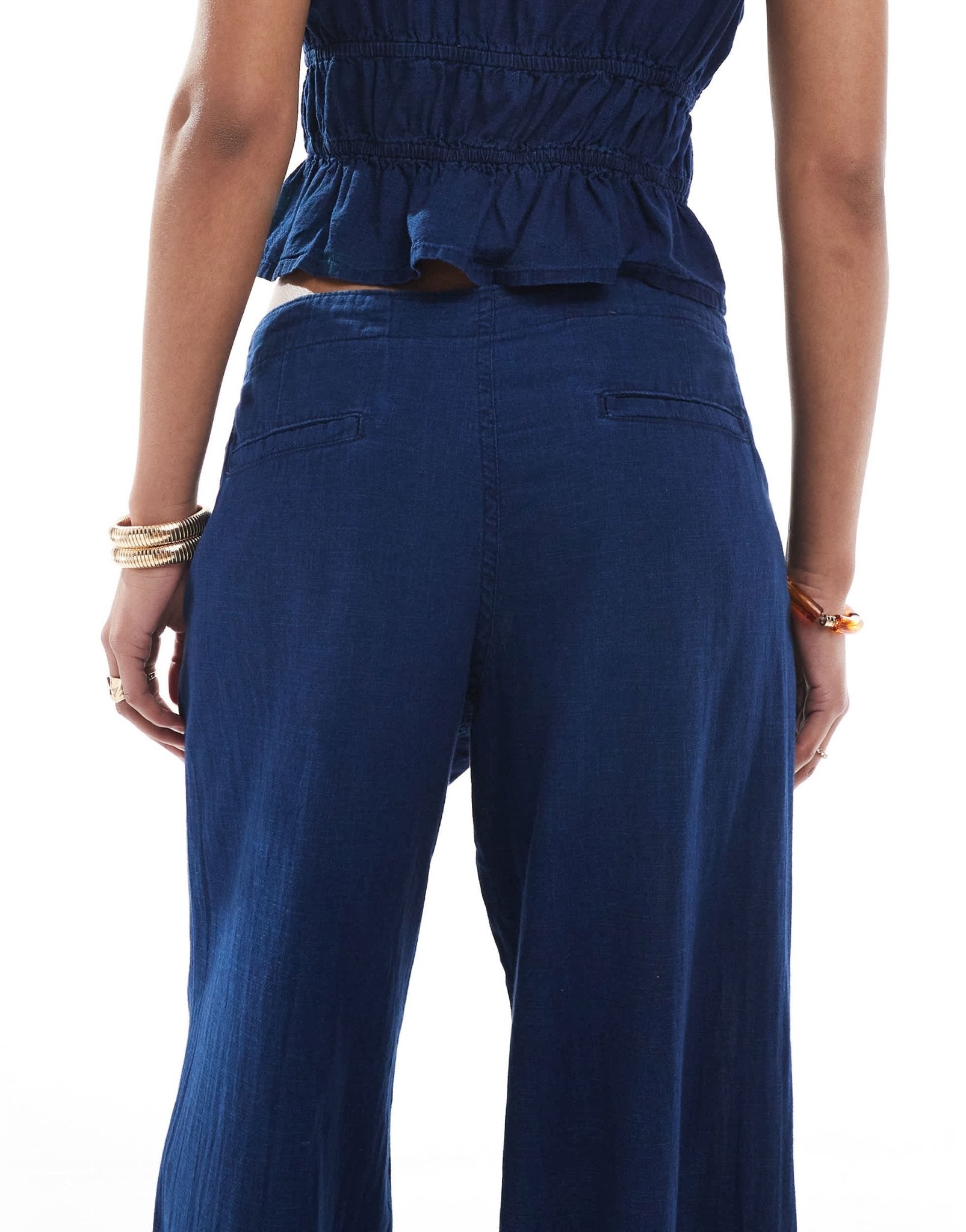 Pull&Bear culotte jean co-ord in dark blue rinse - ASOS Sample Sale