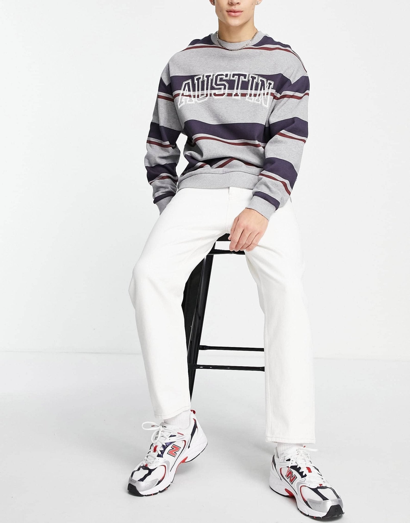 Pull&Bear dad fit jeans in white - ASOS Sample Sale