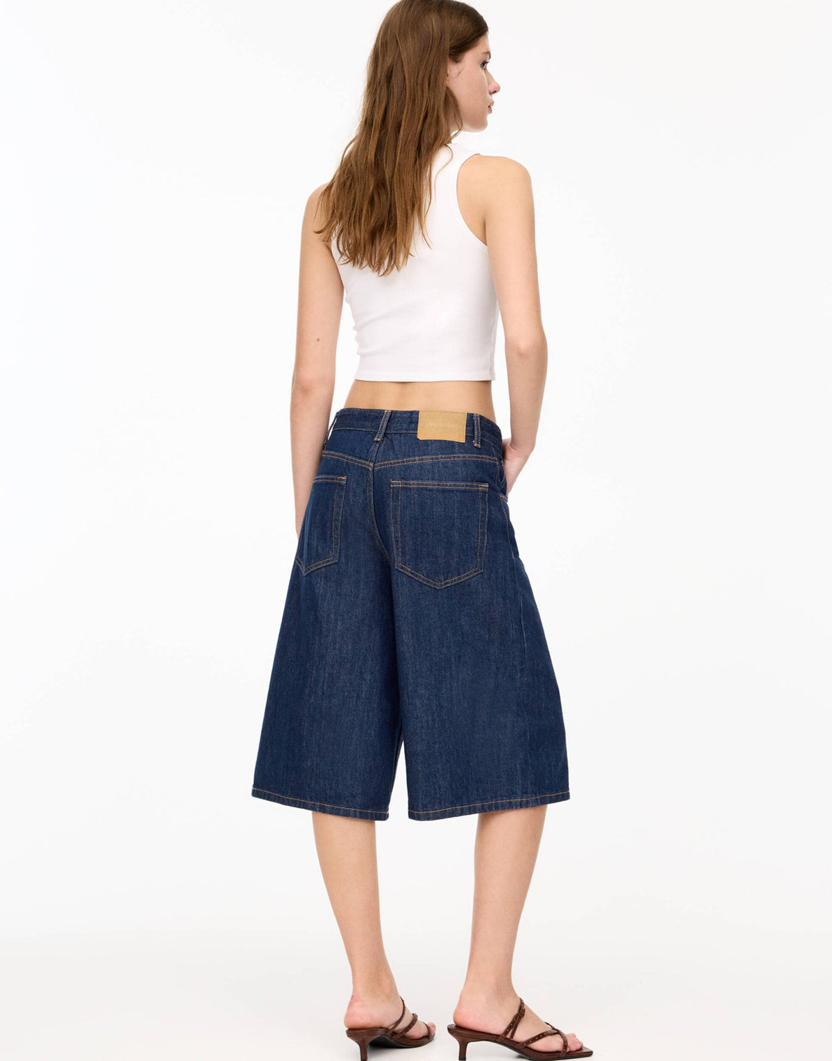 Pull&Bear denim jorts in navy - ASOS Sample Sale