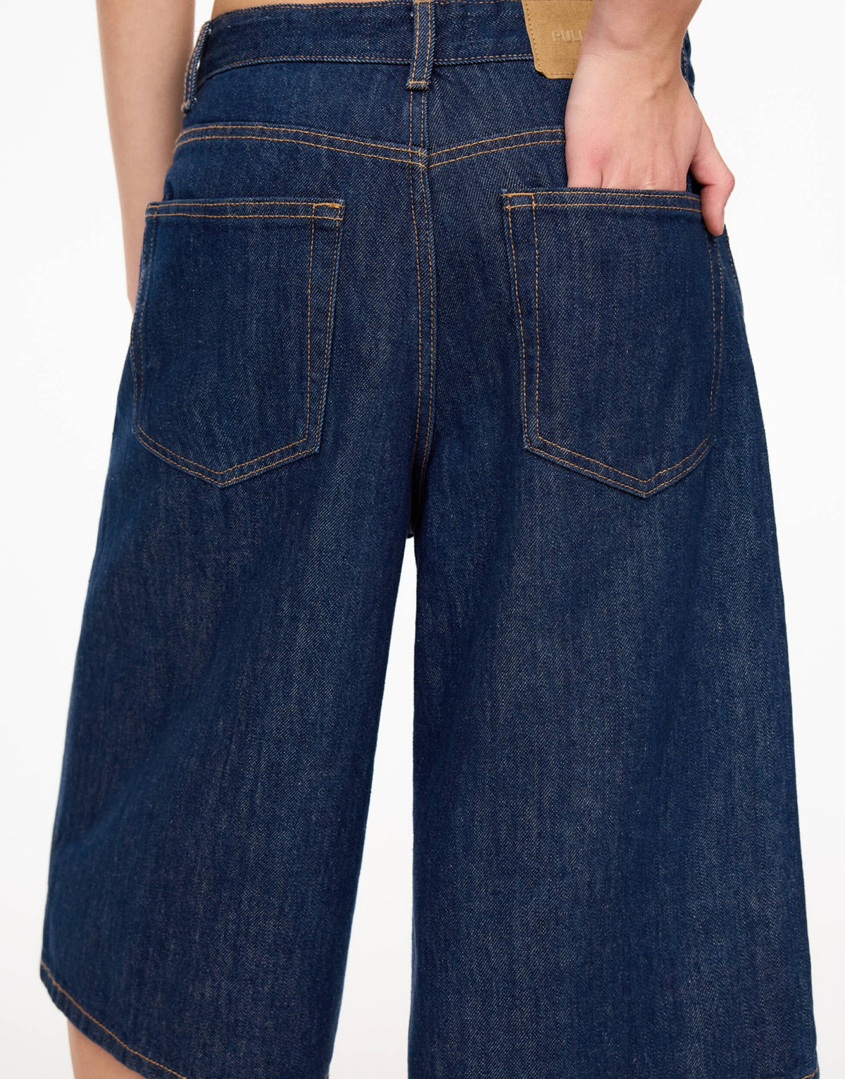 Pull&Bear denim jorts in navy - ASOS Sample Sale