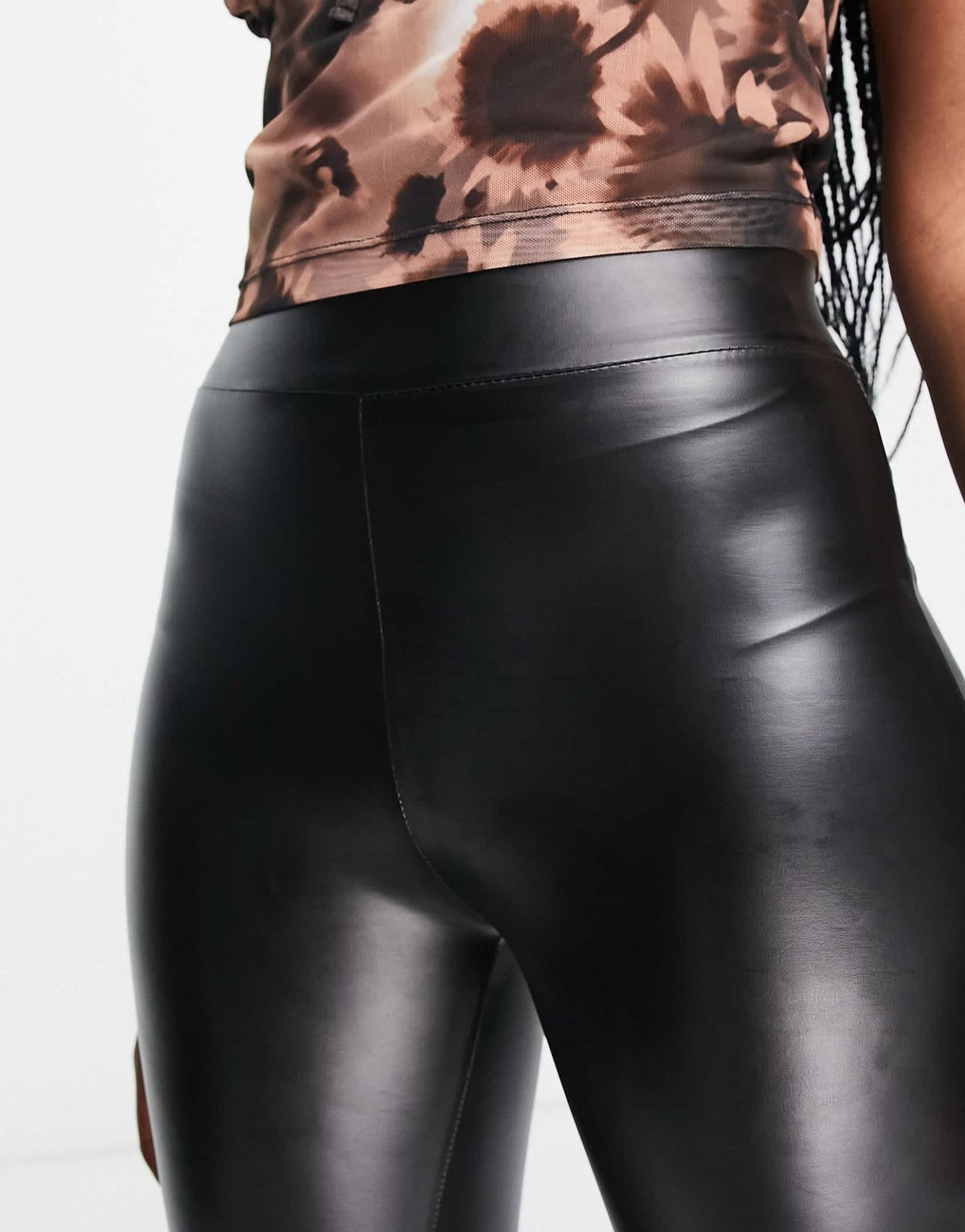Pull&Bear faux leather leggings in black - ASOS Sample Sale