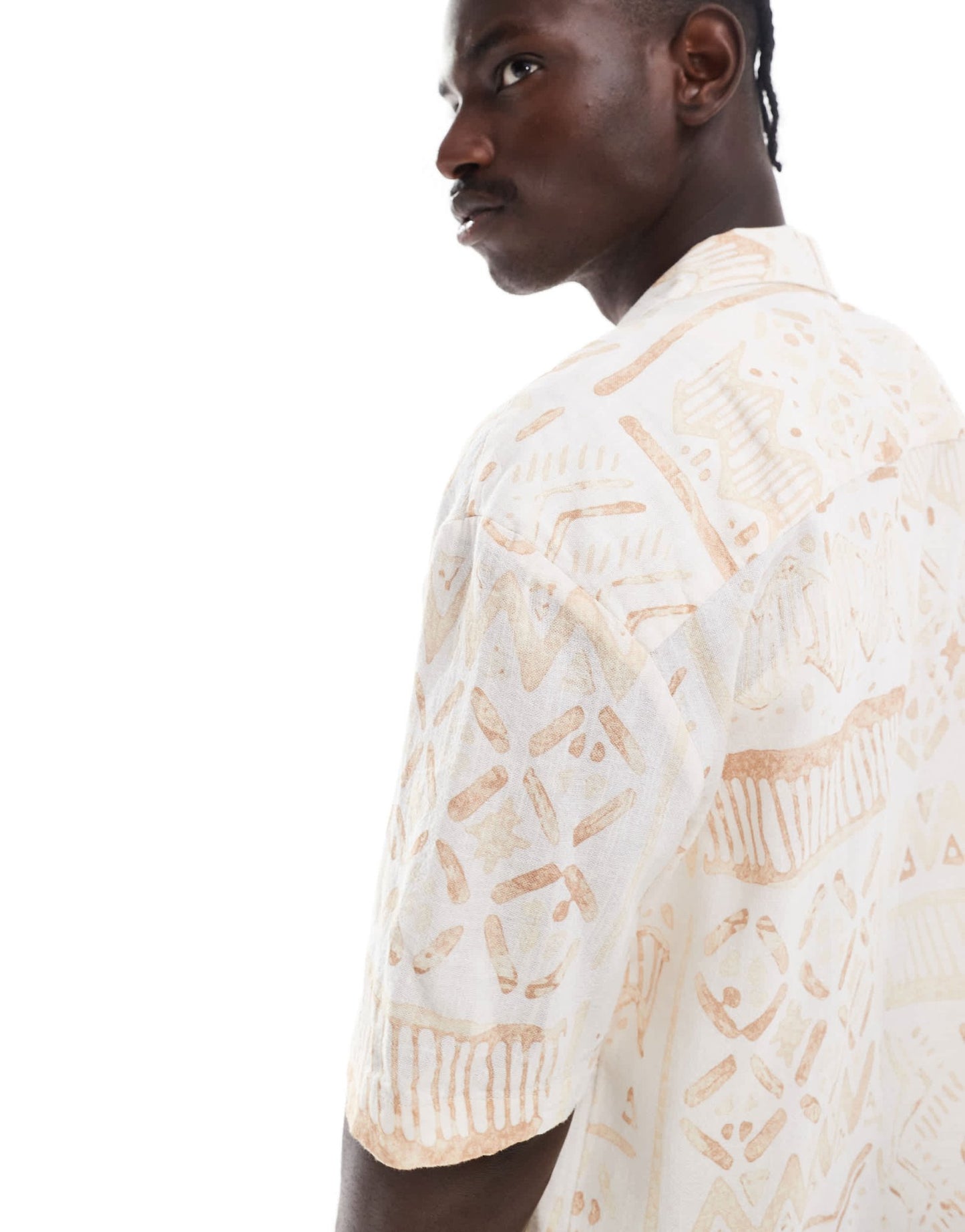 Pull&bear geometric aztec print shirt in tan - ASOS Sample Sale