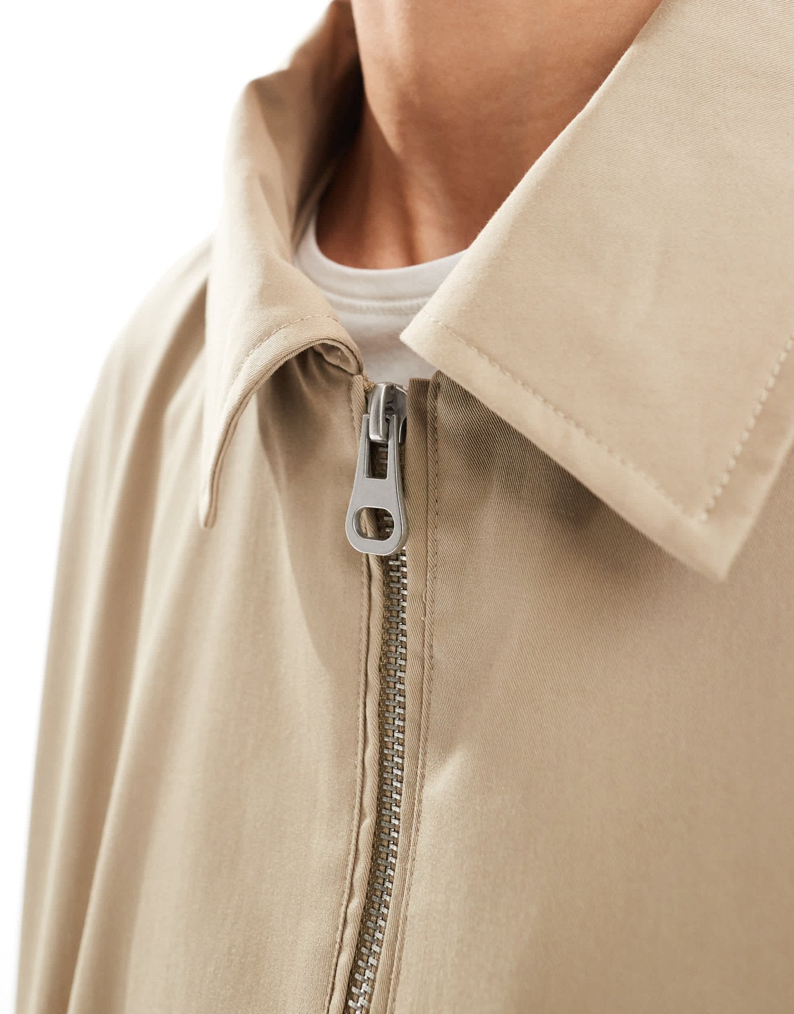 Pull&Bear Harrington jacket in beige - ASOS Sample Sale