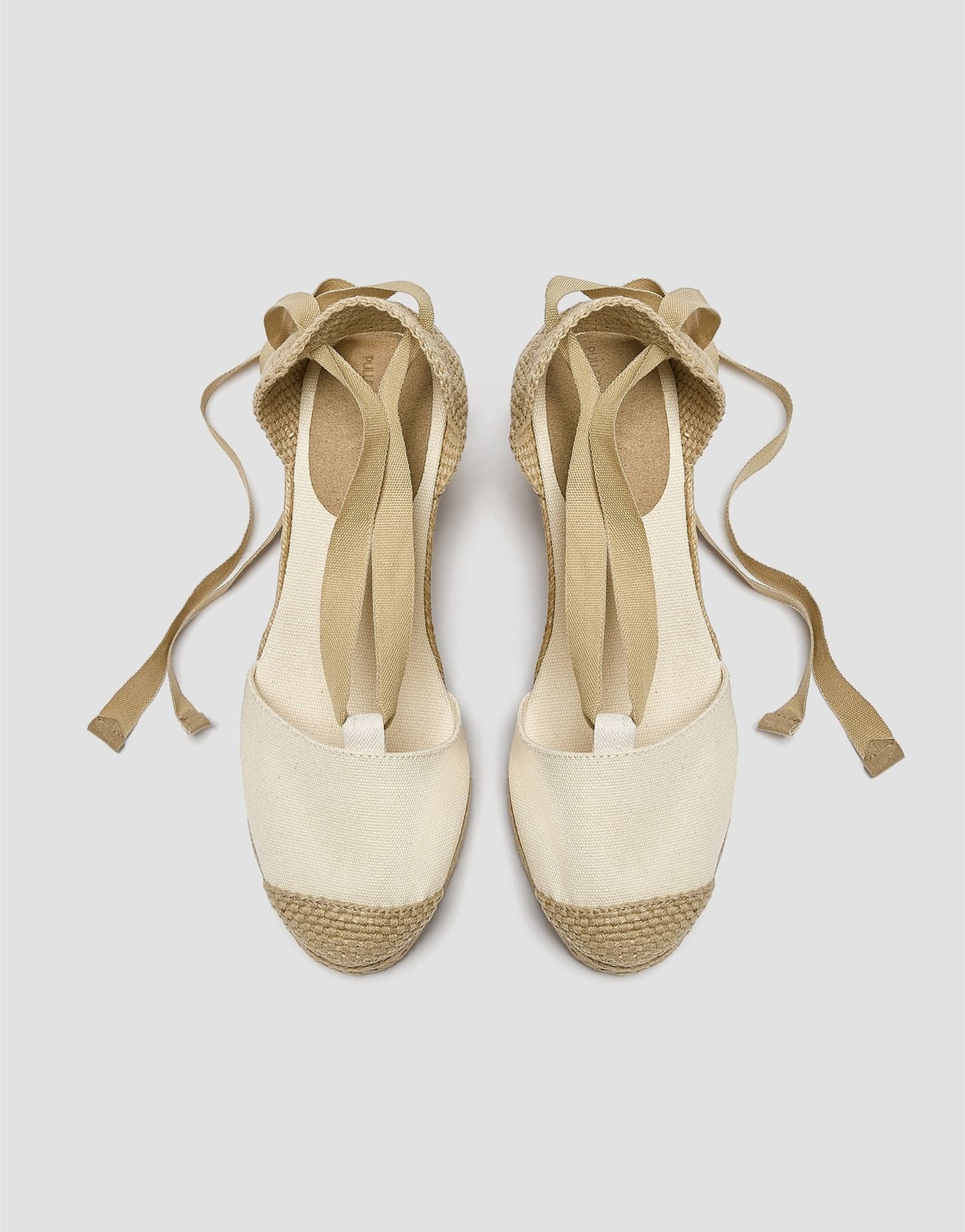 Pull&bear heeled espadrille tie up shoes in khaki - ASOS Sample Sale