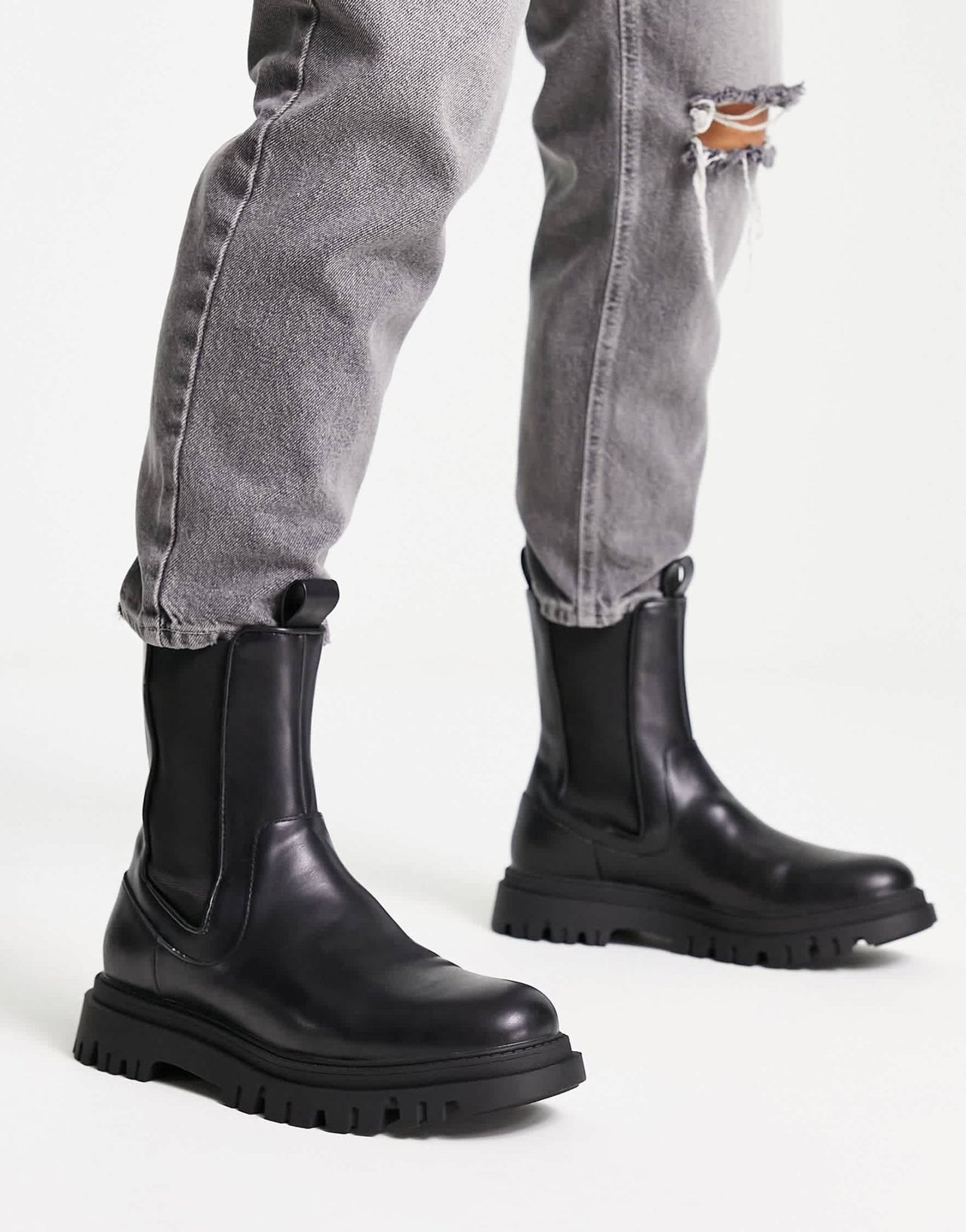 Pull&Bear high chunky tech boots in black - ASOS Sample Sale