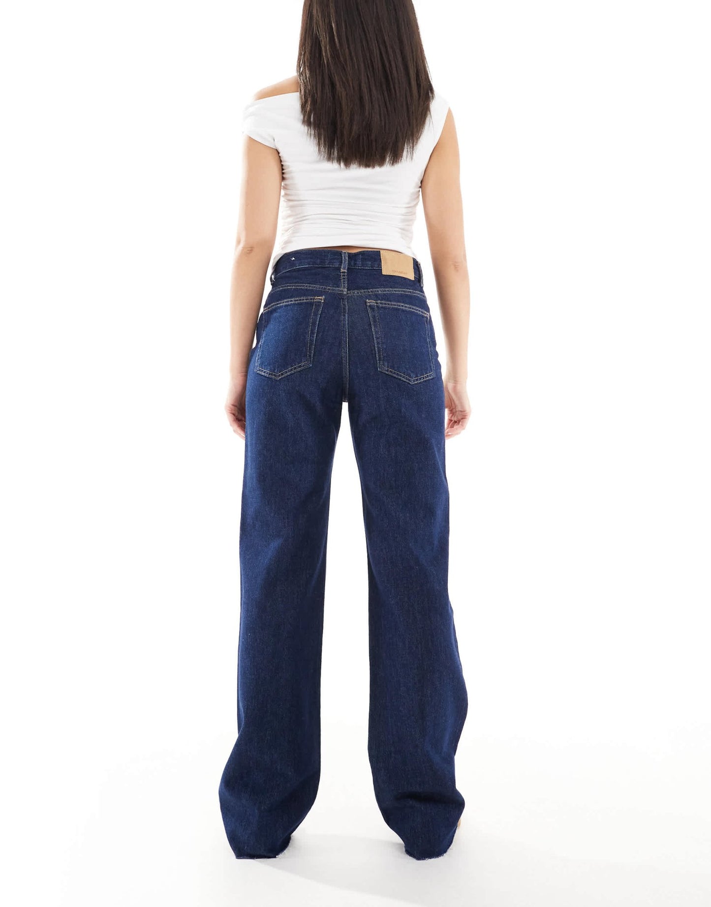 Pull&Bear high rise straight leg jean in dark blue rinse - ASOS Sample Sale