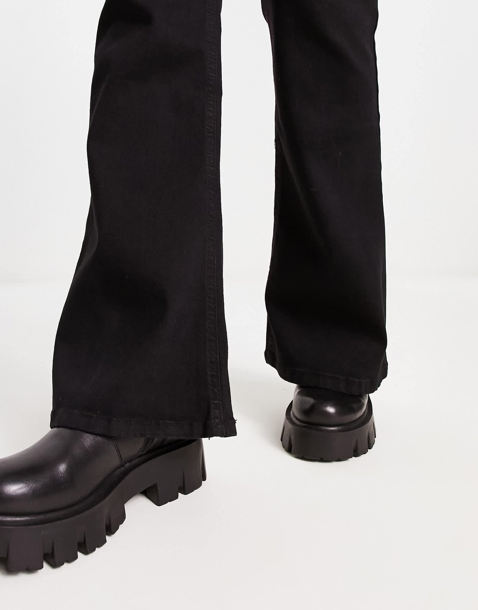 Pull&Bear high waisted flare jean in black - ASOS Sample Sale