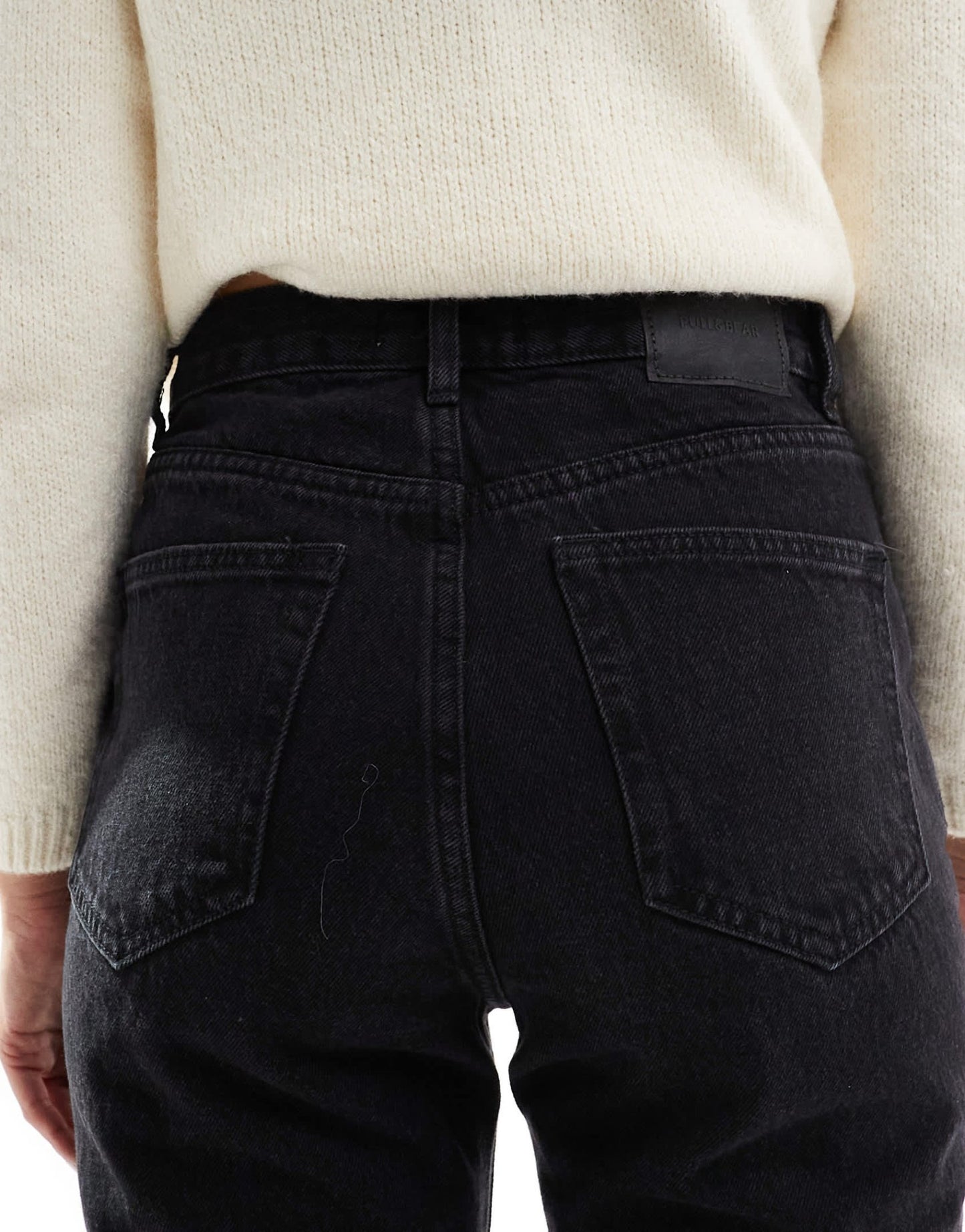 Pull&Bear high waisted mom jean in black - ASOS Sample Sale