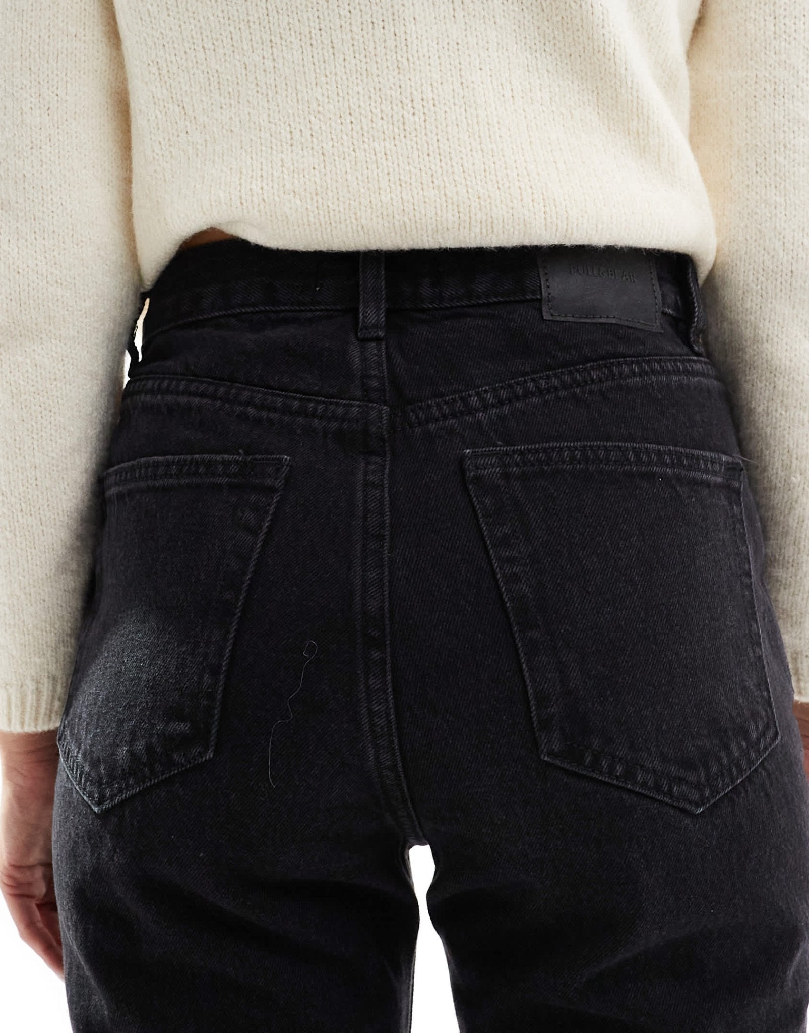 Pull&Bear high waisted mom jean in black - ASOS Sample Sale