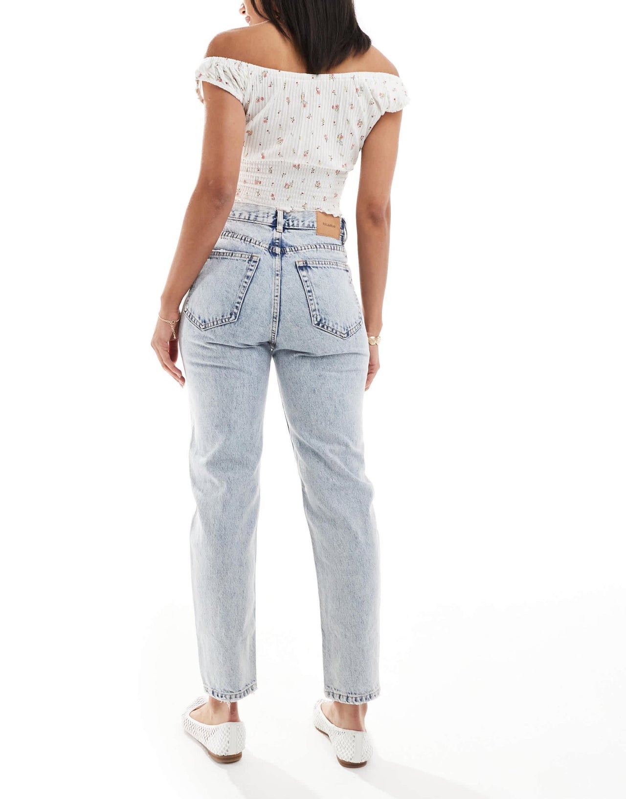 Pull&Bear high waisted mom jean in light blue - ASOS Sample Sale