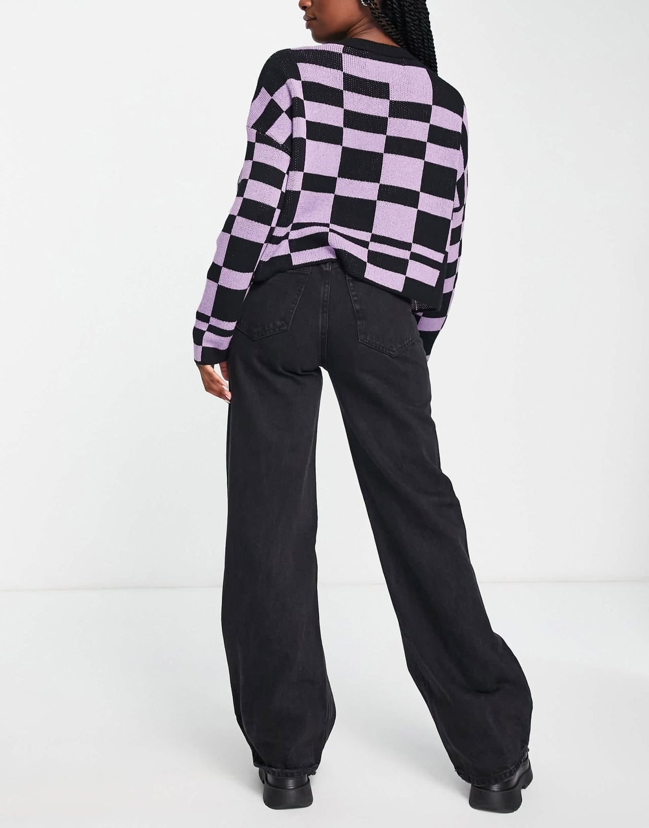 Pull&Bear high waisted wide leg jean in black - ASOS Sample Sale