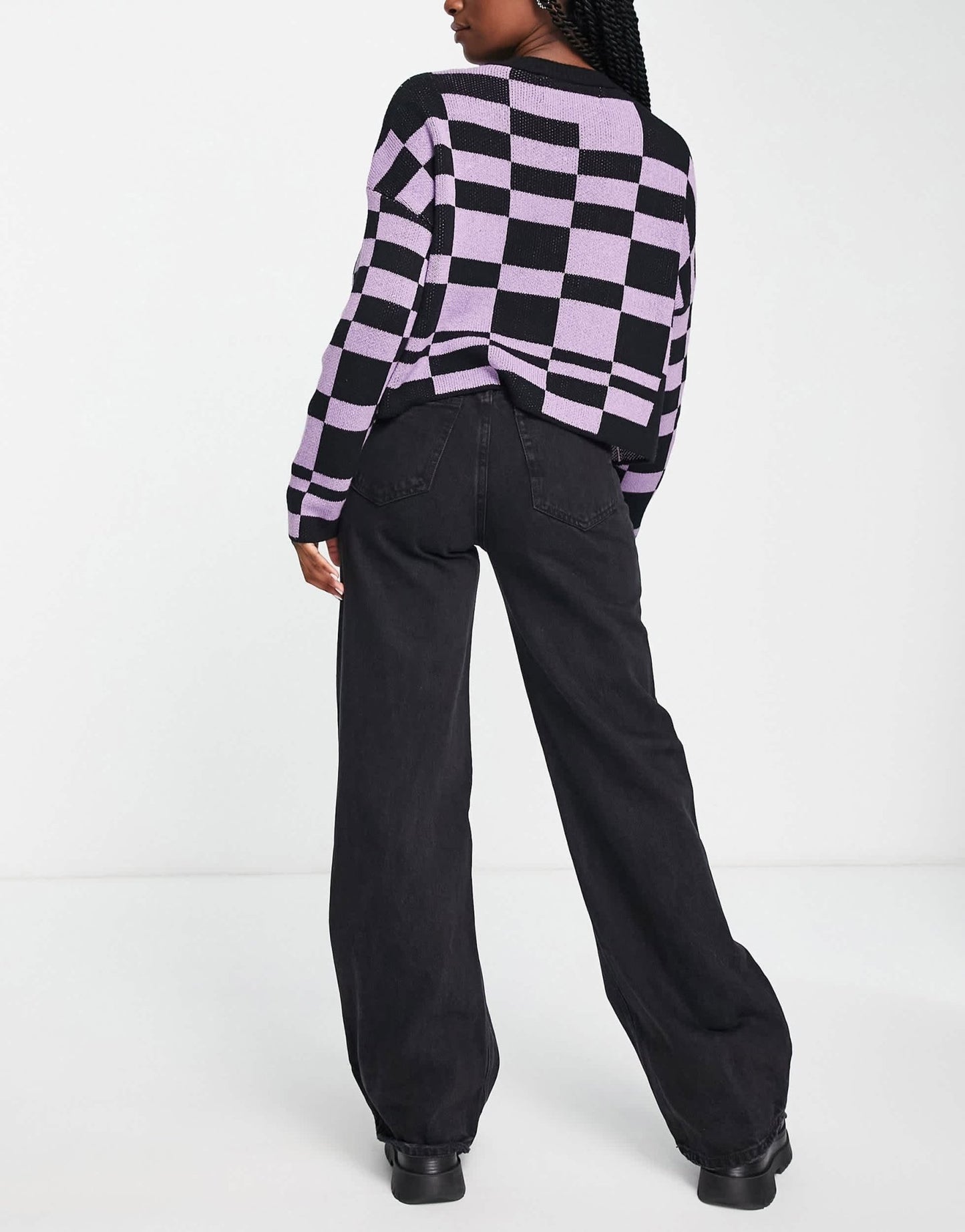 Pull&Bear high waisted wide leg jean in black - ASOS Sample Sale