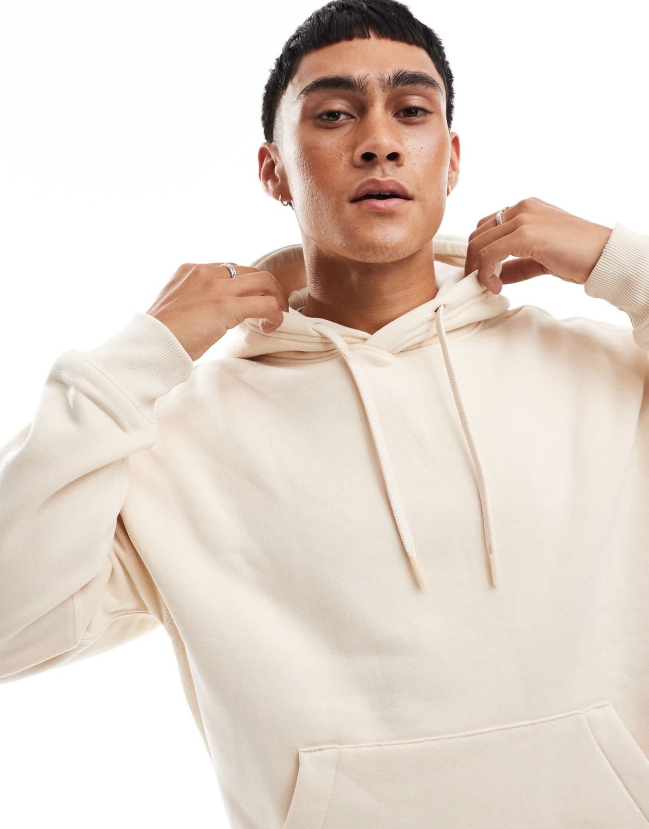 Pull&Bear hoodie in sand - ASOS Sample Sale