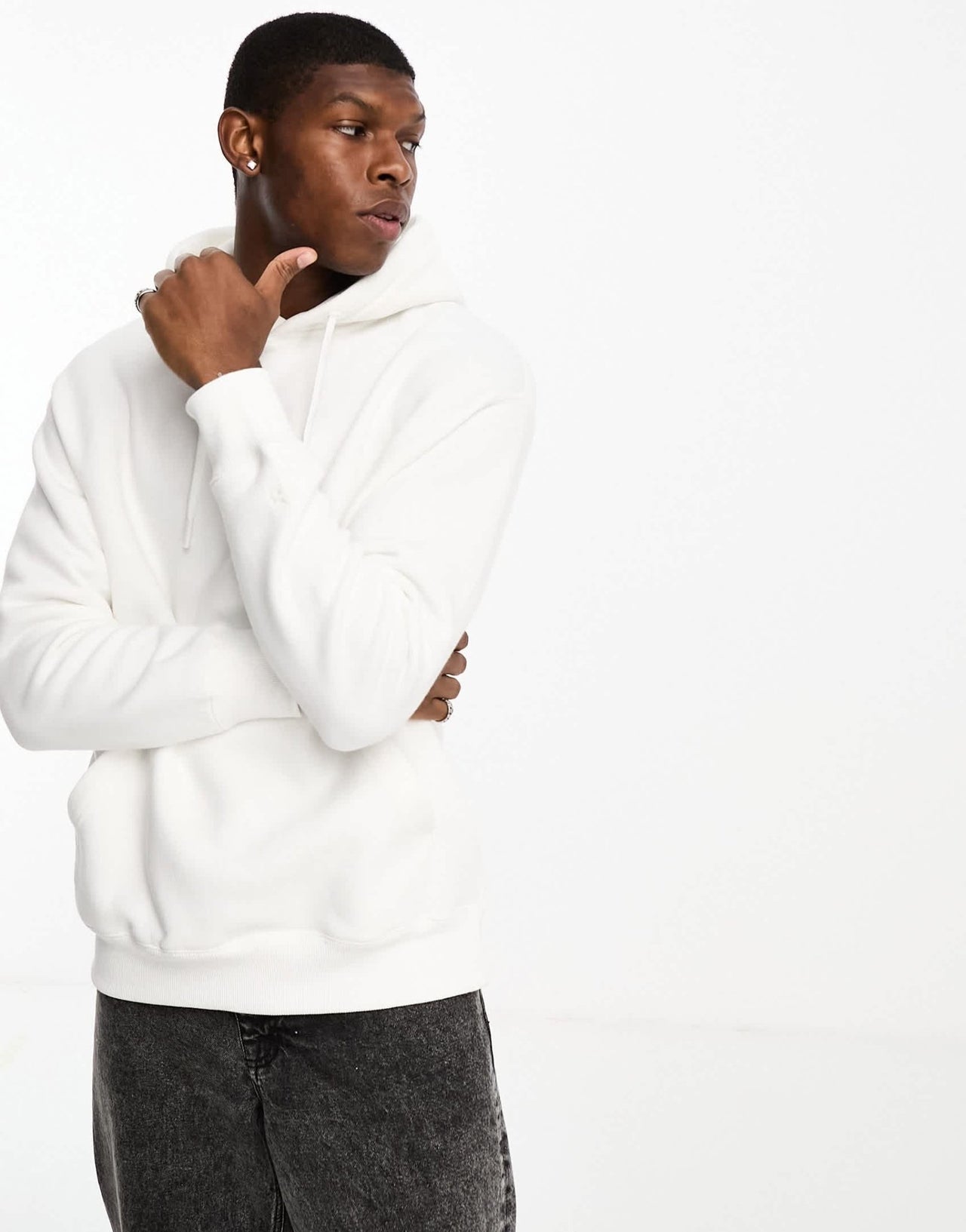 Pull&Bear hoodie in white - ASOS Sample Sale