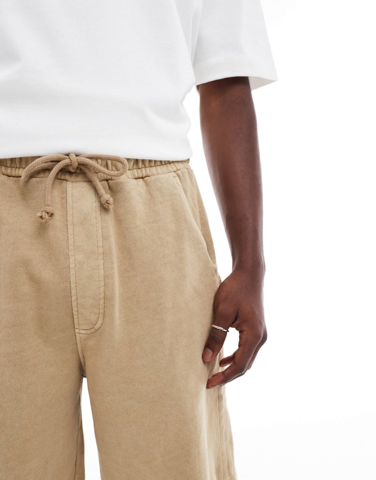 Pull&Bear jersey co - ord short in stone - ASOS Sample Sale
