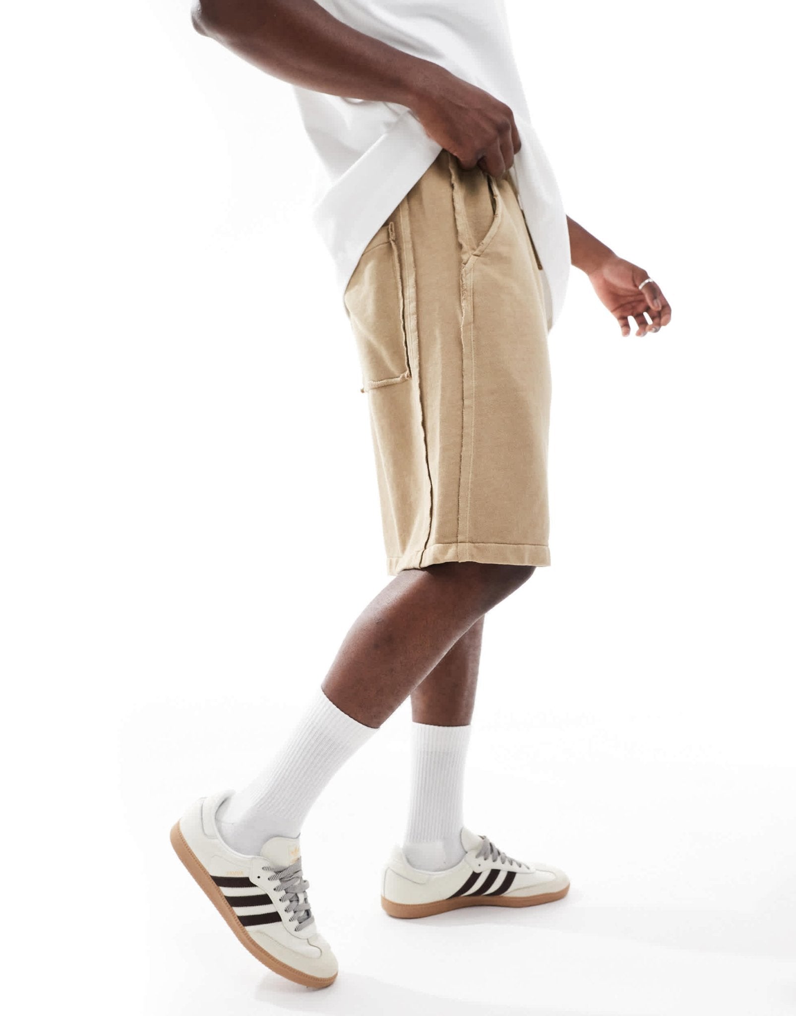 Pull&Bear jersey co - ord short in stone - ASOS Sample Sale