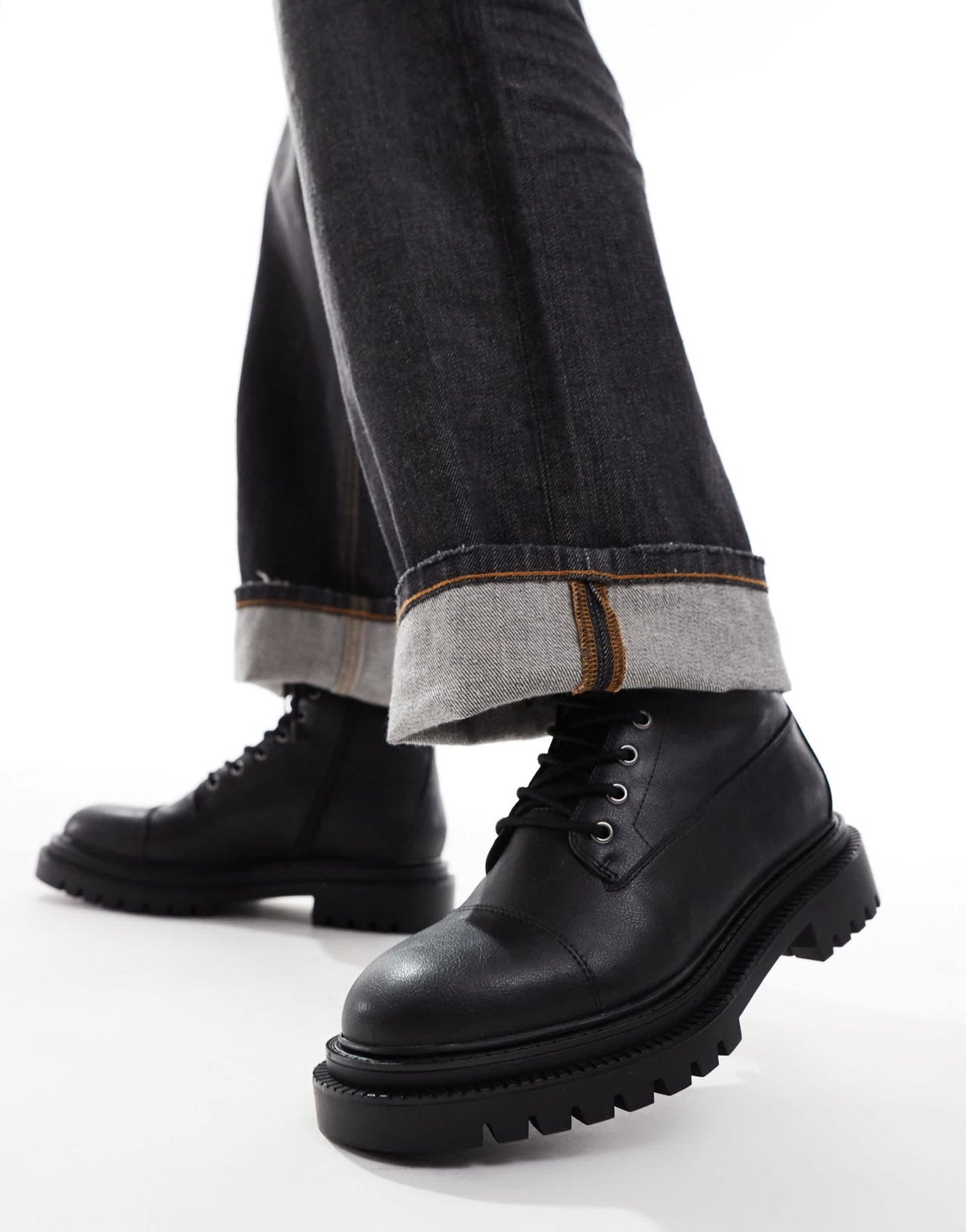 Pull&Bear lace up boots in black - ASOS Sample Sale