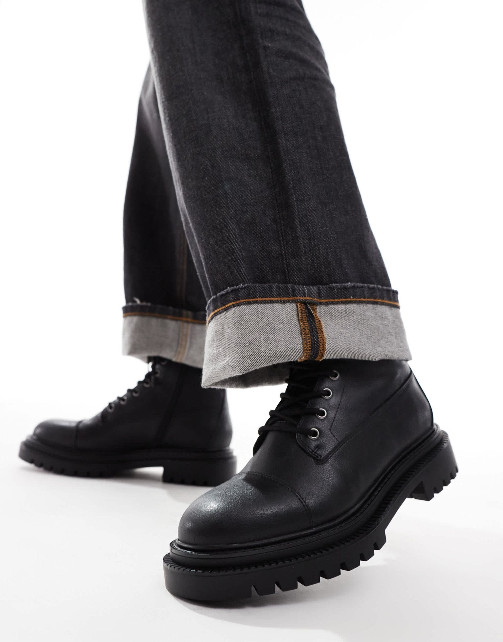 Pull&Bear lace up boots in black - ASOS Sample Sale