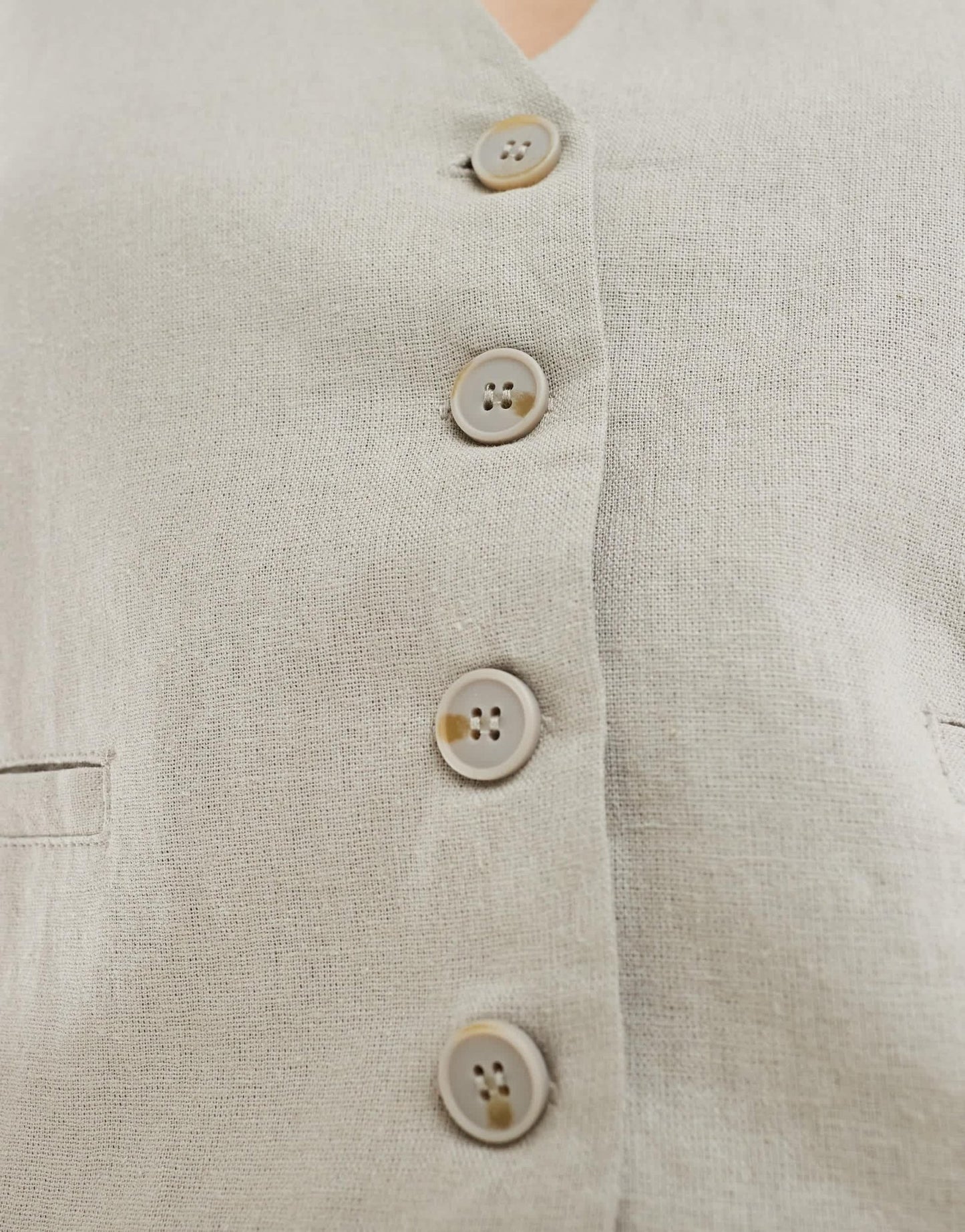 Pull&Bear linen waistcoat in stone - ASOS Sample Sale