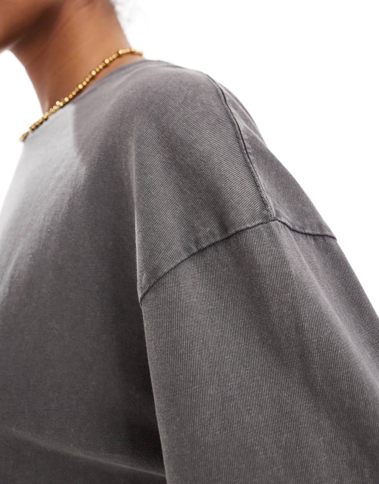 Pull&Bear long sleeve oversized t-shirt in washed dark grey - ASOS Sample Sale