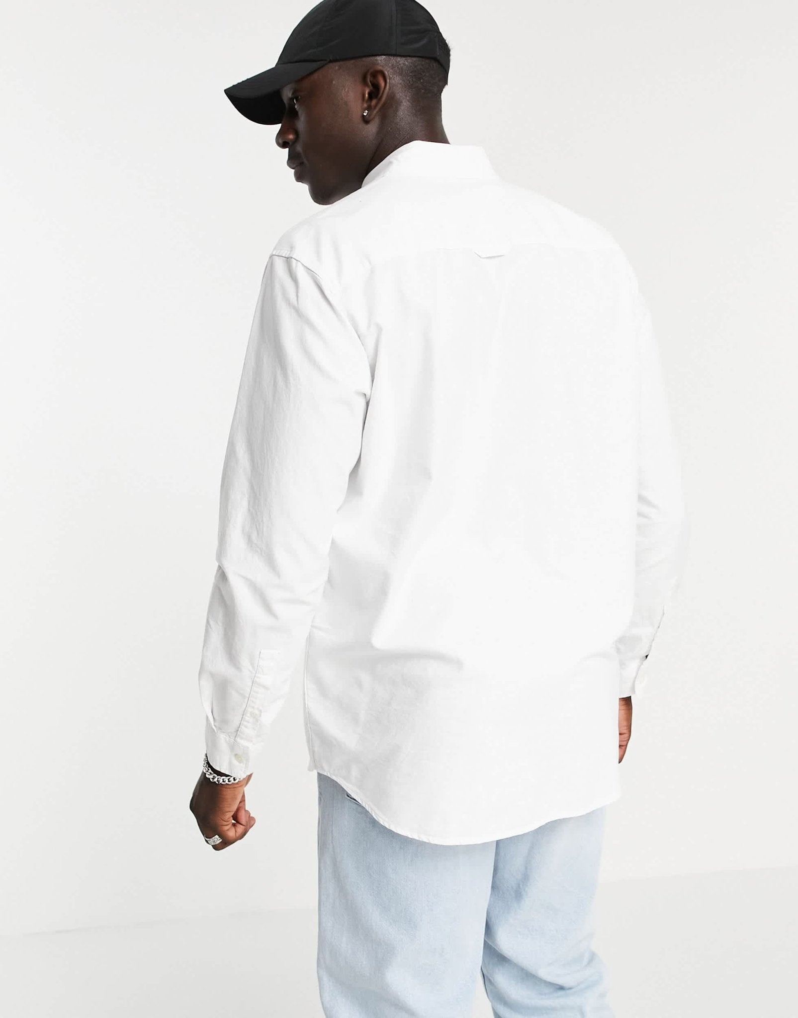 Pull&Bear long sleeve shirt in white - ASOS Sample Sale
