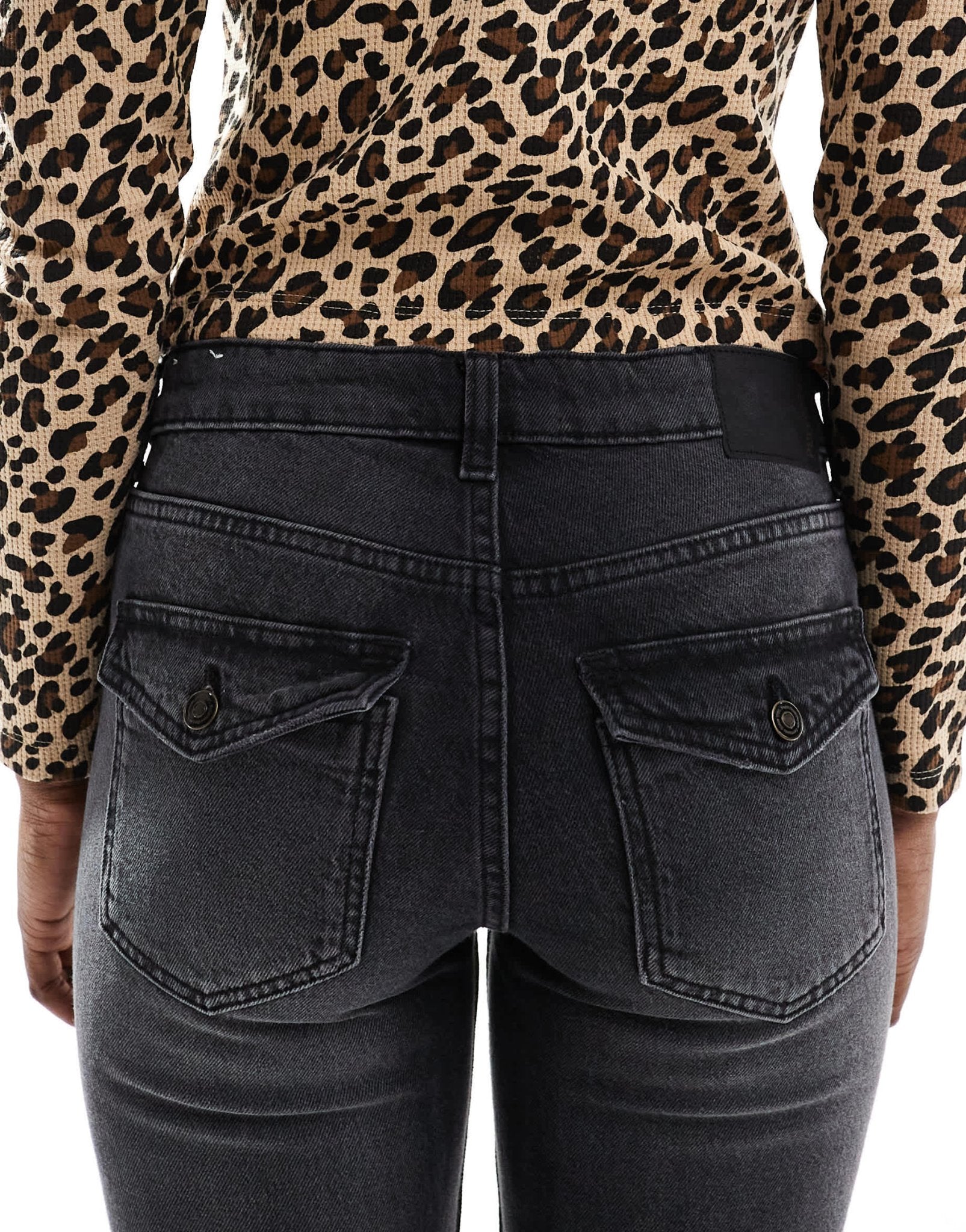 Pull&Bear low rise bootcut jean in dark grey wash - ASOS Sample Sale