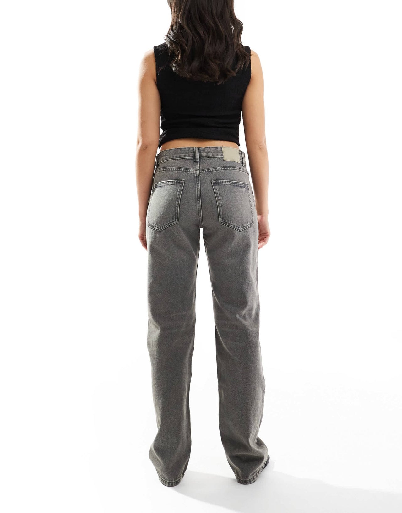 Pull&Bear mid rise straight leg jean in grey - ASOS Sample Sale