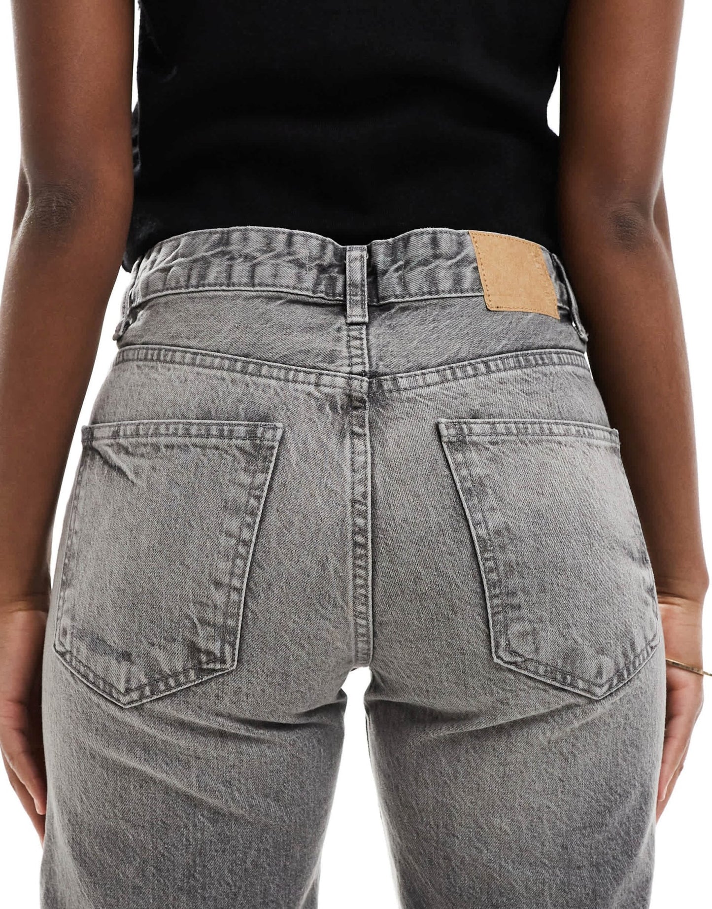 Pull&Bear mid waist straight leg jeans in grey - ASOS Sample Sale