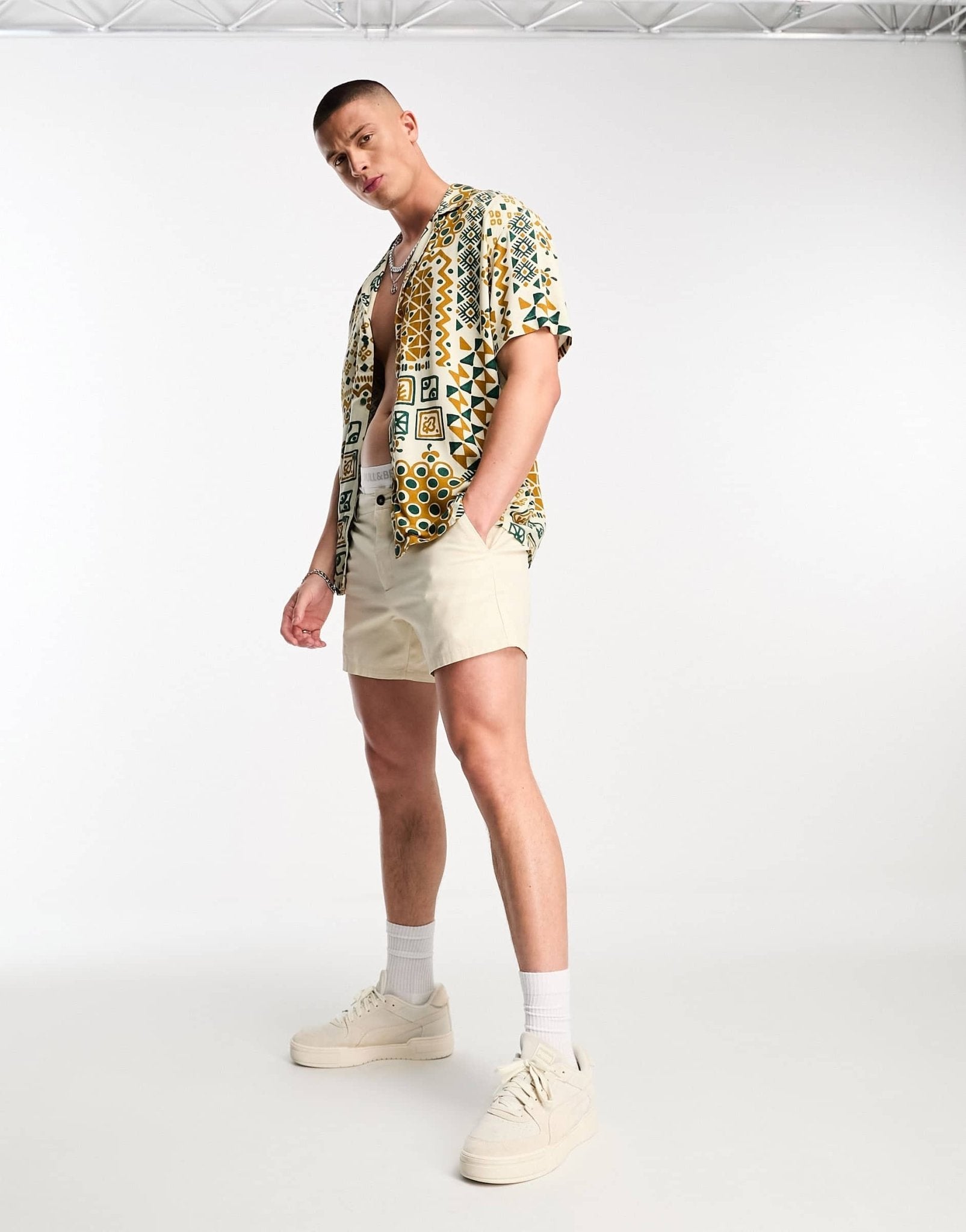 Pull&Bear mix print shirt in multi - ASOS Sample Sale