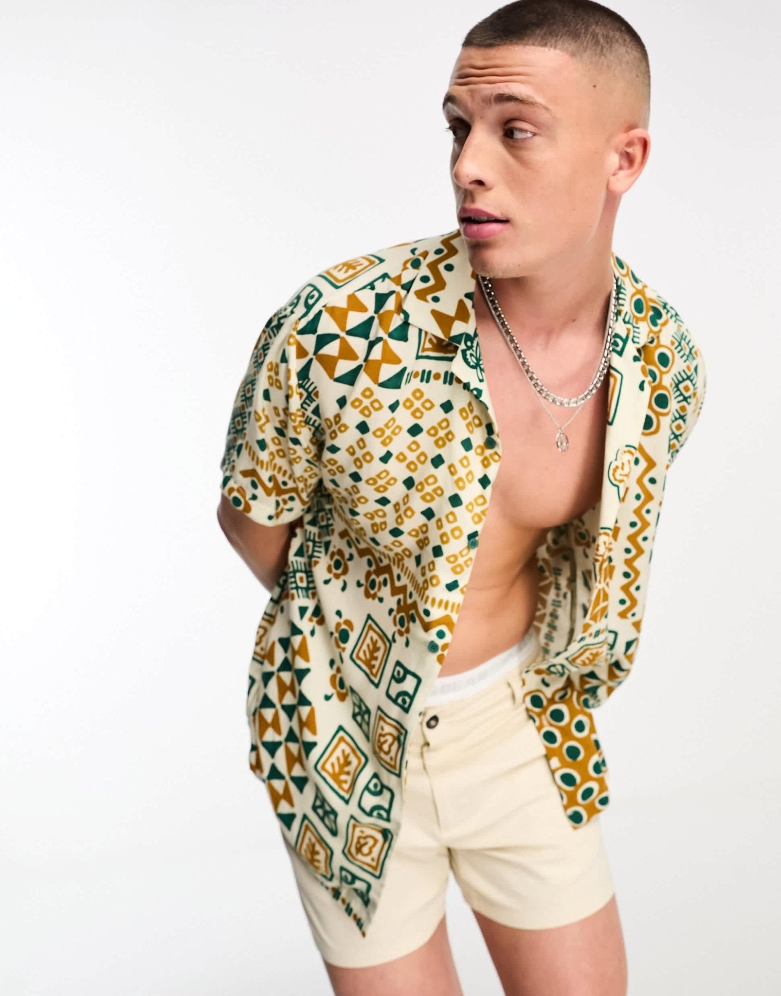 Pull&Bear mix print shirt in multi - ASOS Sample Sale