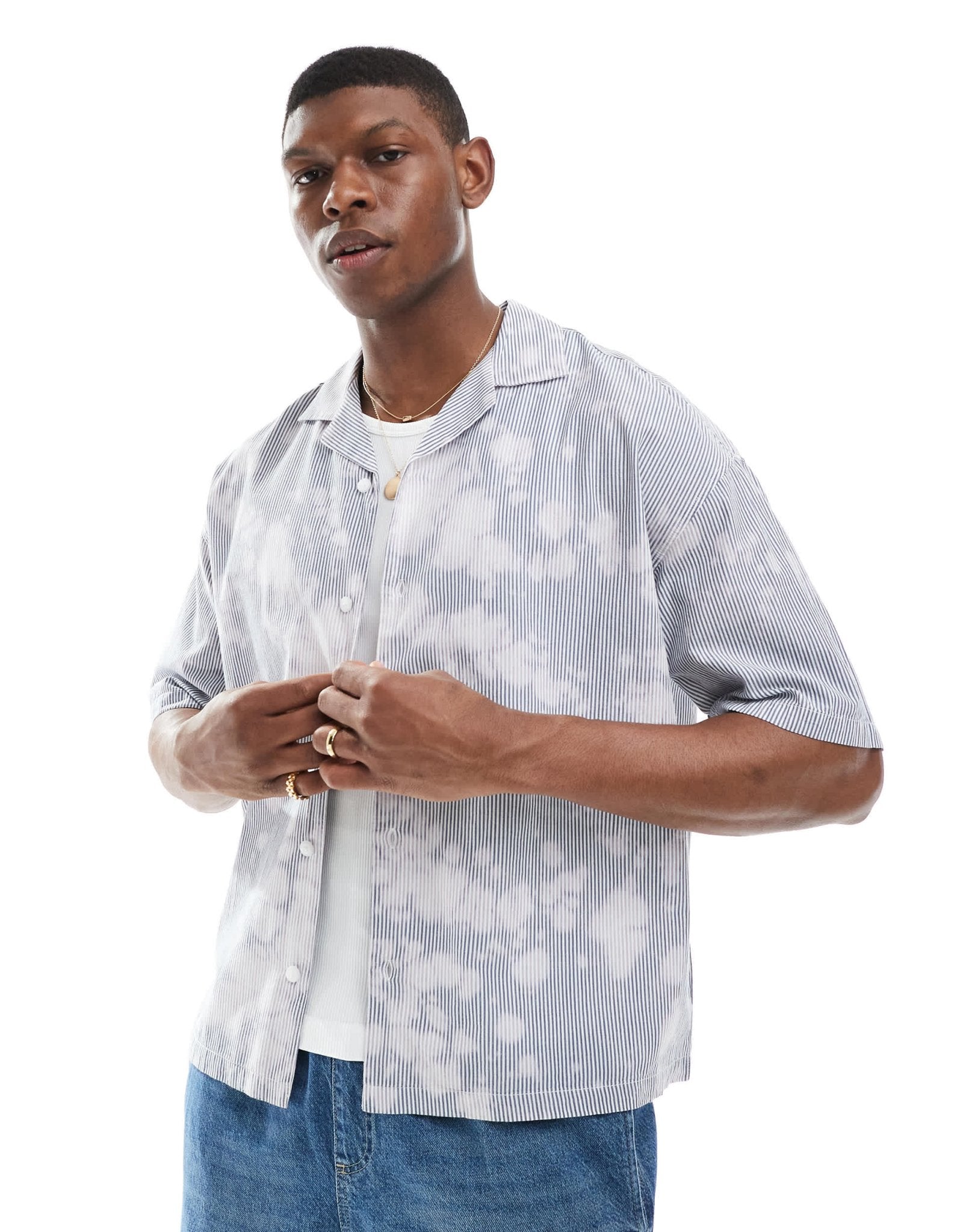 Pull&Bear natural tie dye shirt in ecru - ASOS Sample Sale