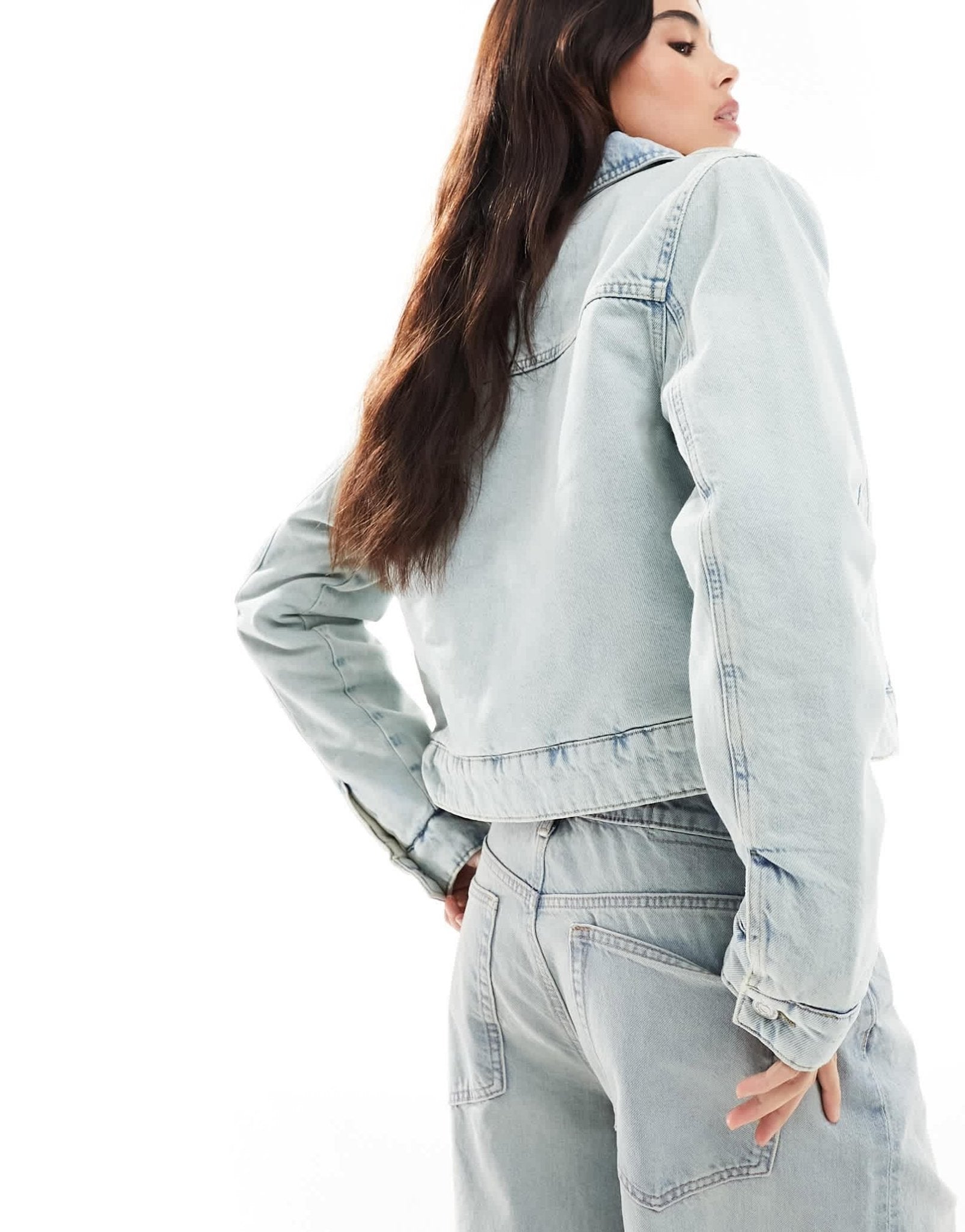 Pull&Bear oversized denim jacket in dirty blue wash - ASOS Sample Sale