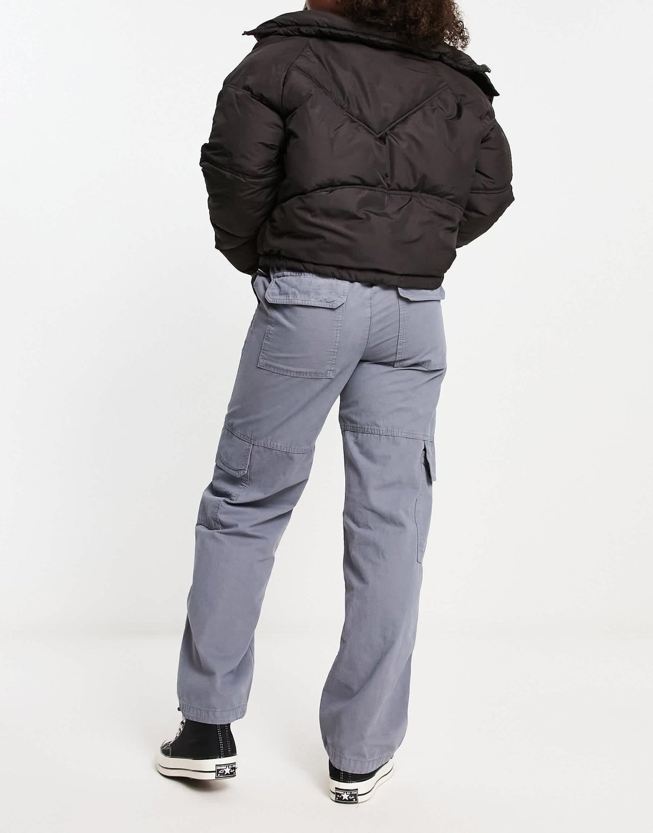 Pull&Bear oversized parachute trousers in gunmetal grey - ASOS Sample Sale