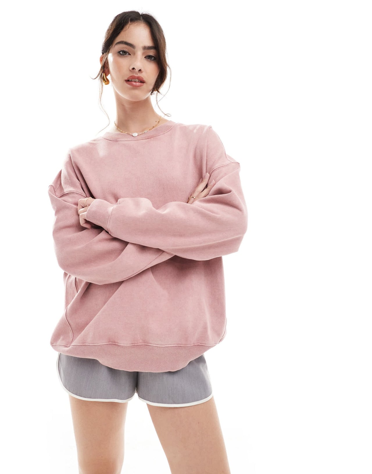 Pull&Bear oversized sweater in pink - ASOS Sample Sale