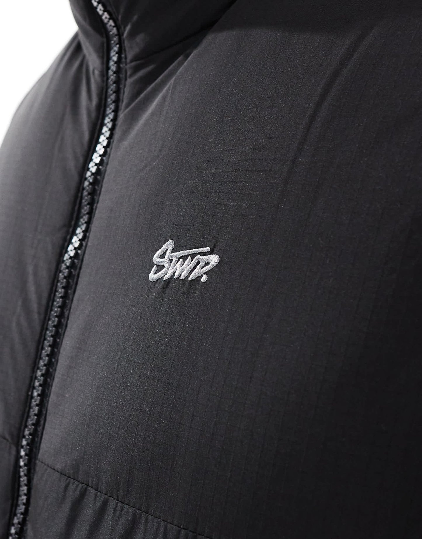 Pull&Bear puffer gilet in black - ASOS Sample Sale