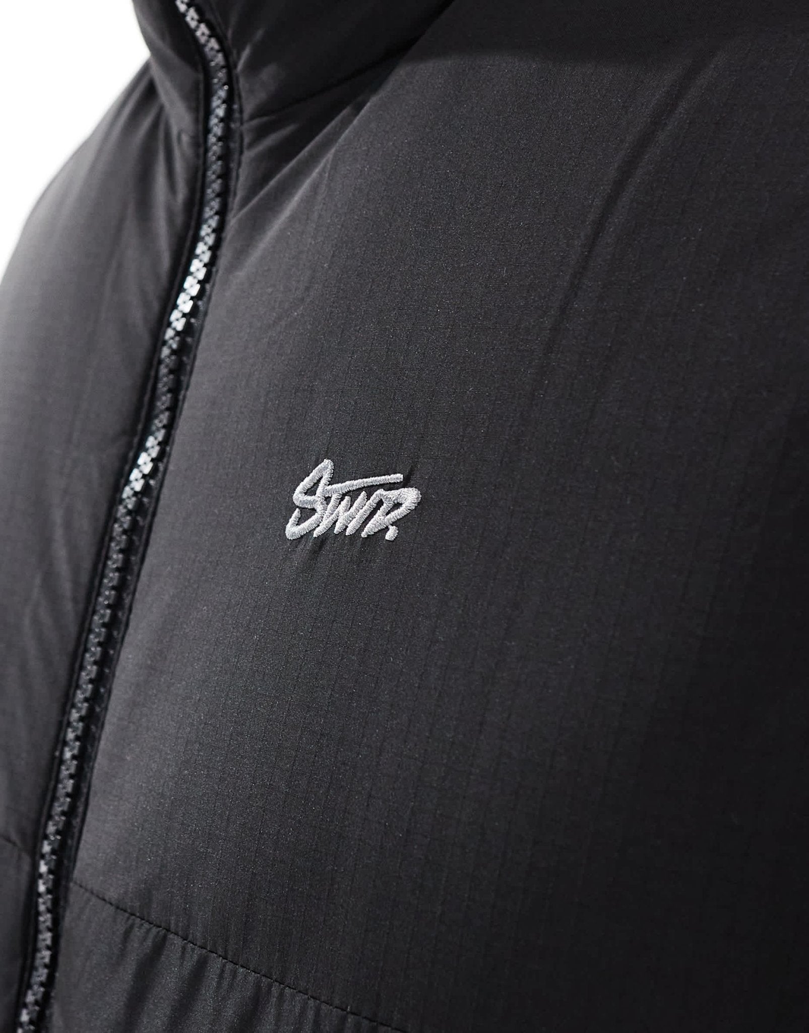 Pull&Bear puffer gilet in black - ASOS Sample Sale